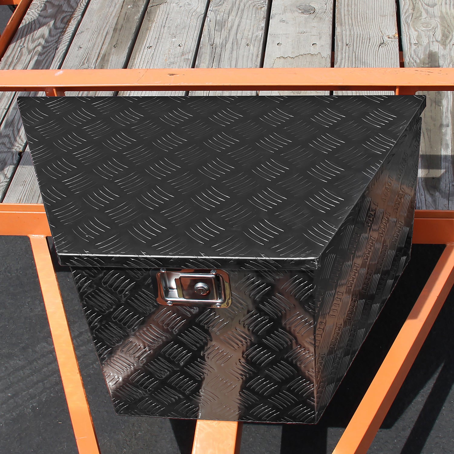 Universal 15~29" Heavy Duty Black Truck Trailer Tongue Tool Box w/ Lock & Keys