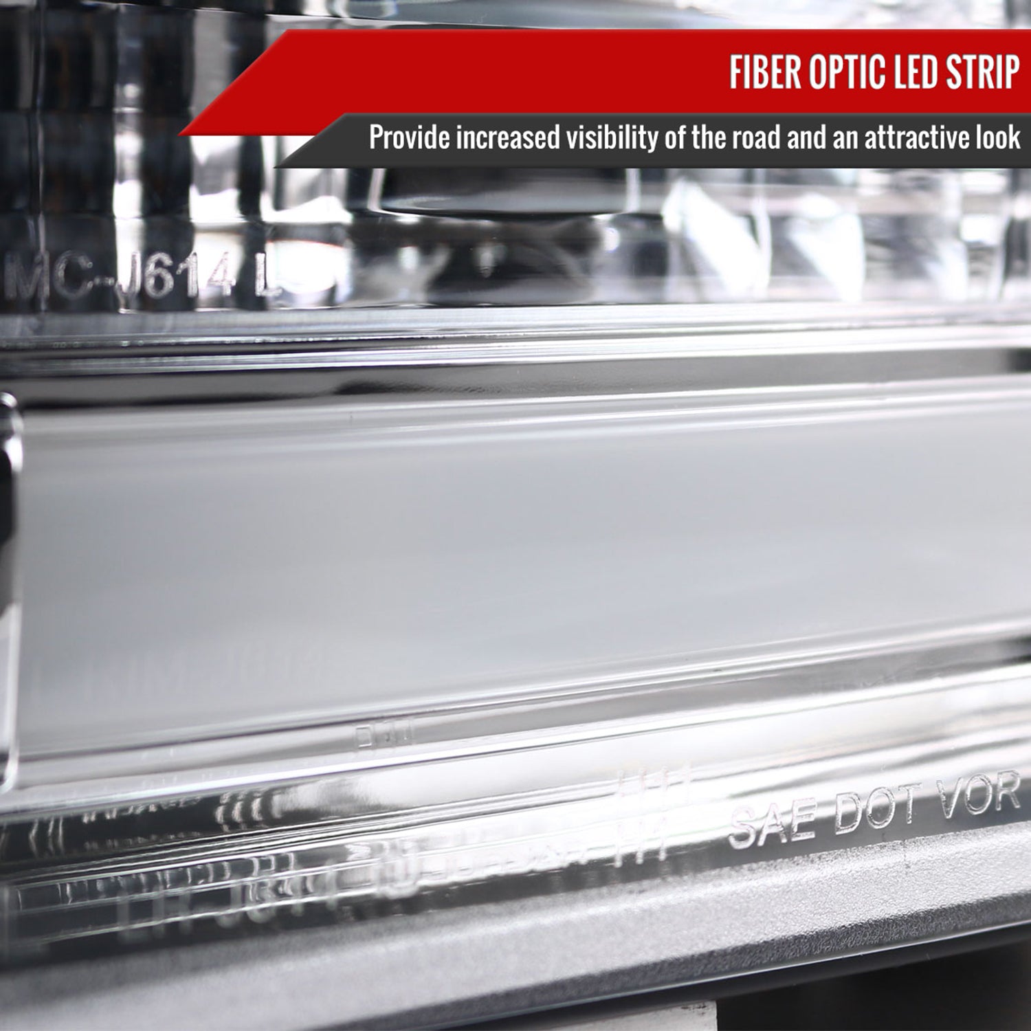 2011-2016 F-250/F-350/F-450/F-550 LED C-Bar Projector Headlights Chrome/Clear