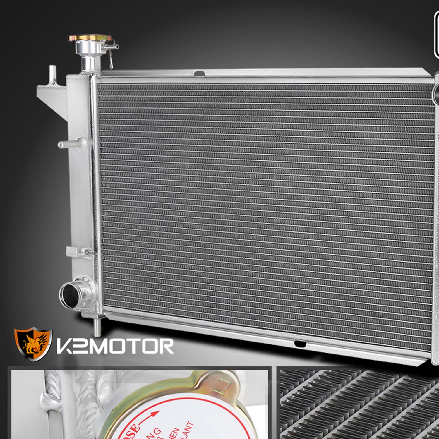 1994-1995 Ford Mustang 3.8L 5.0L Manual Transmission Alu 3-Row Radiator