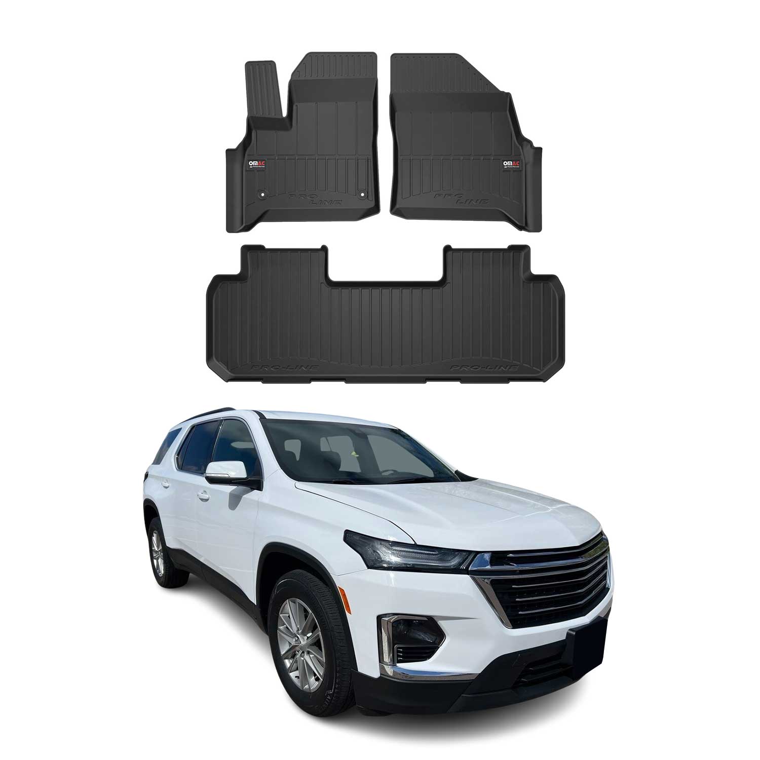 2018-2024 Chevrolet Traverse Premium Floor Mats Liners Full Set All Weather Heavy Duty