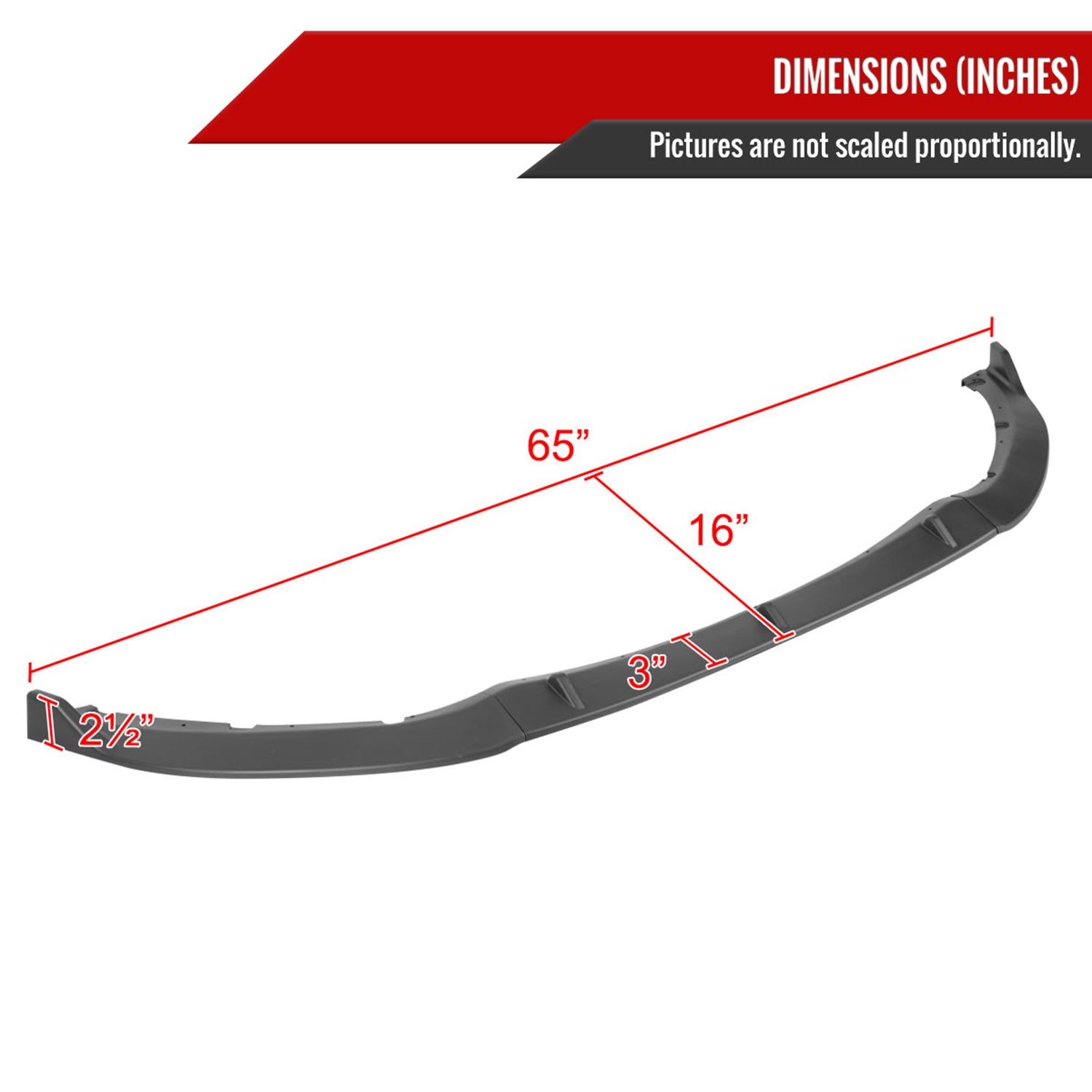 2016-2021 Mazda Miata MX-5 Matte Black 3Pcs Front Bumper Lip Splitter Kit