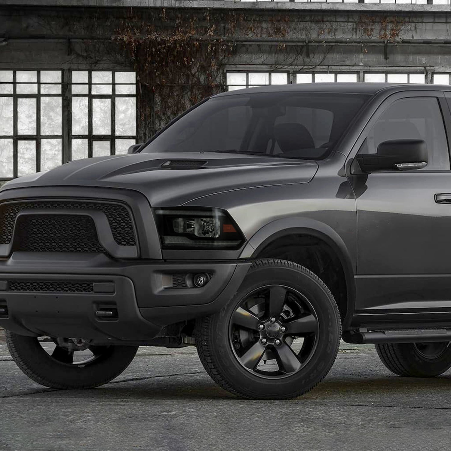 2009-2018 Dodge RAM 1500/ RAM 2500 3500 Dual LED Bar Factory Headlights Black