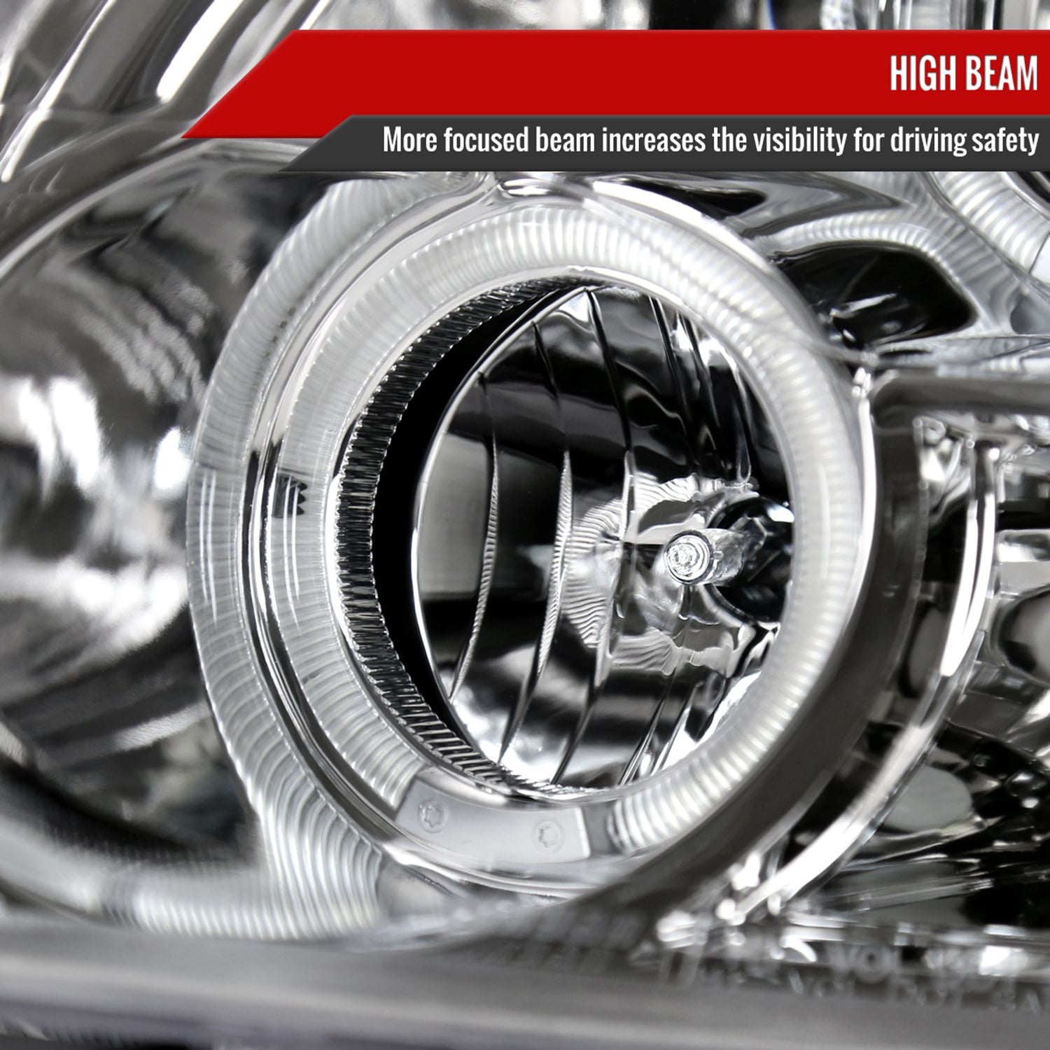 2006-2009 Ford Fusion Dual Halo Projector Headlights Chrome/Clear Lens