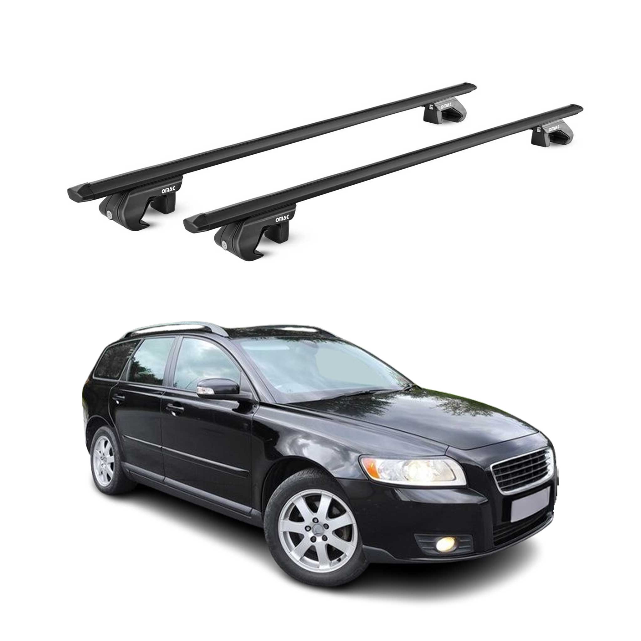 2004-2012 Volvo V50 Roof Rack Cross Bars Luggage Carrier 2 Pcs