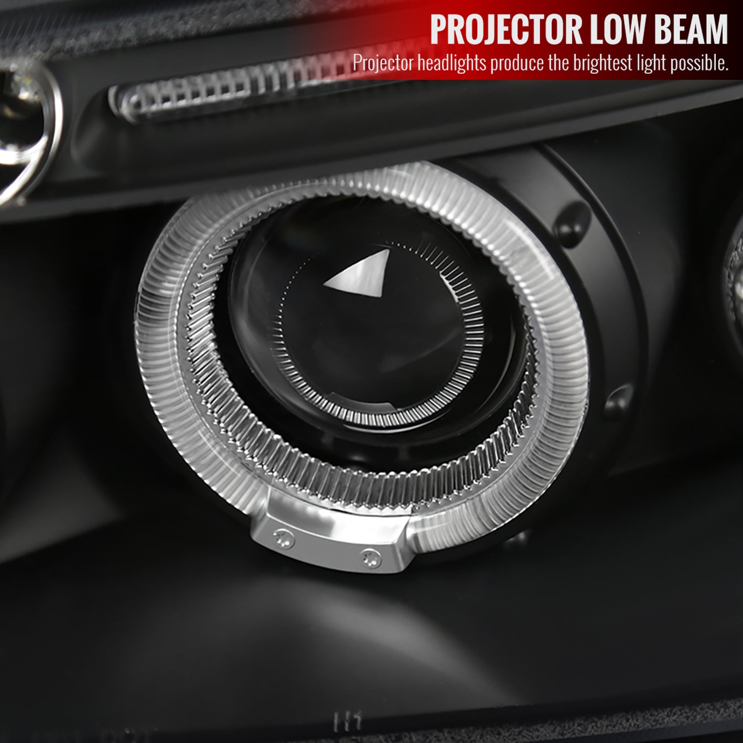 2000-2001 Nissan Maxima Dual Halo Projector Headlights Matte Black/Clear Lens