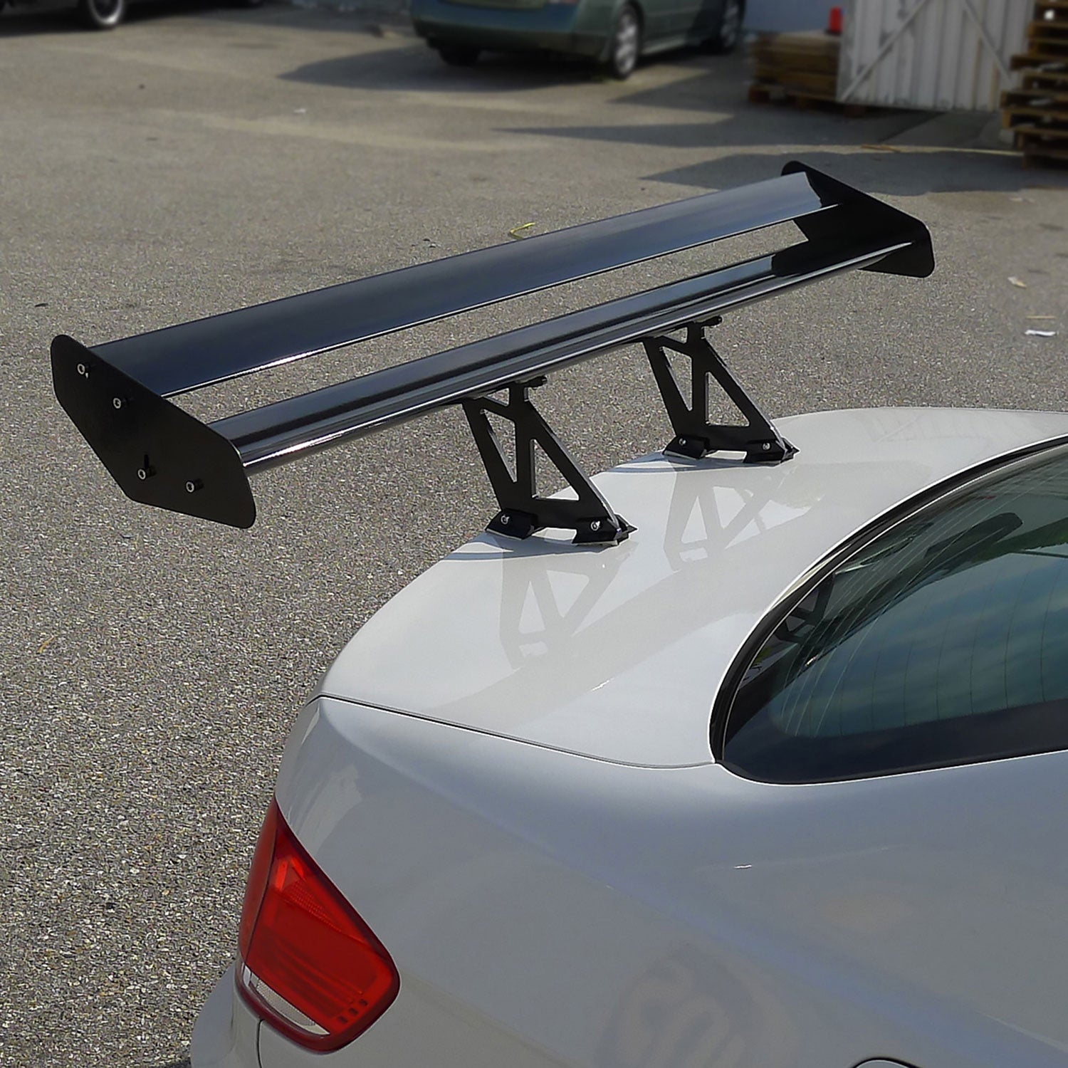 Universal Black CNC Aluminum 52" Double Deck Adjustable Trunk Spoiler Wing