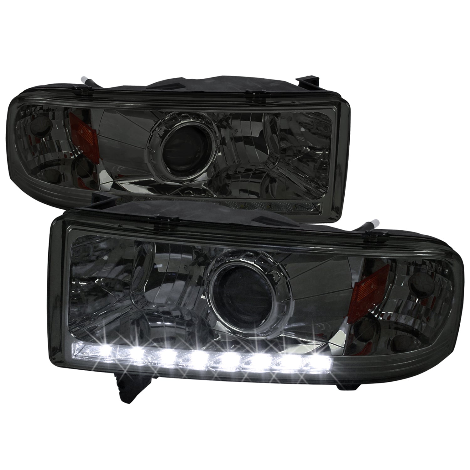 1994-2001 Dodge RAM 1500 2500 3500 Projector Headlights SMD LED Light Chrome