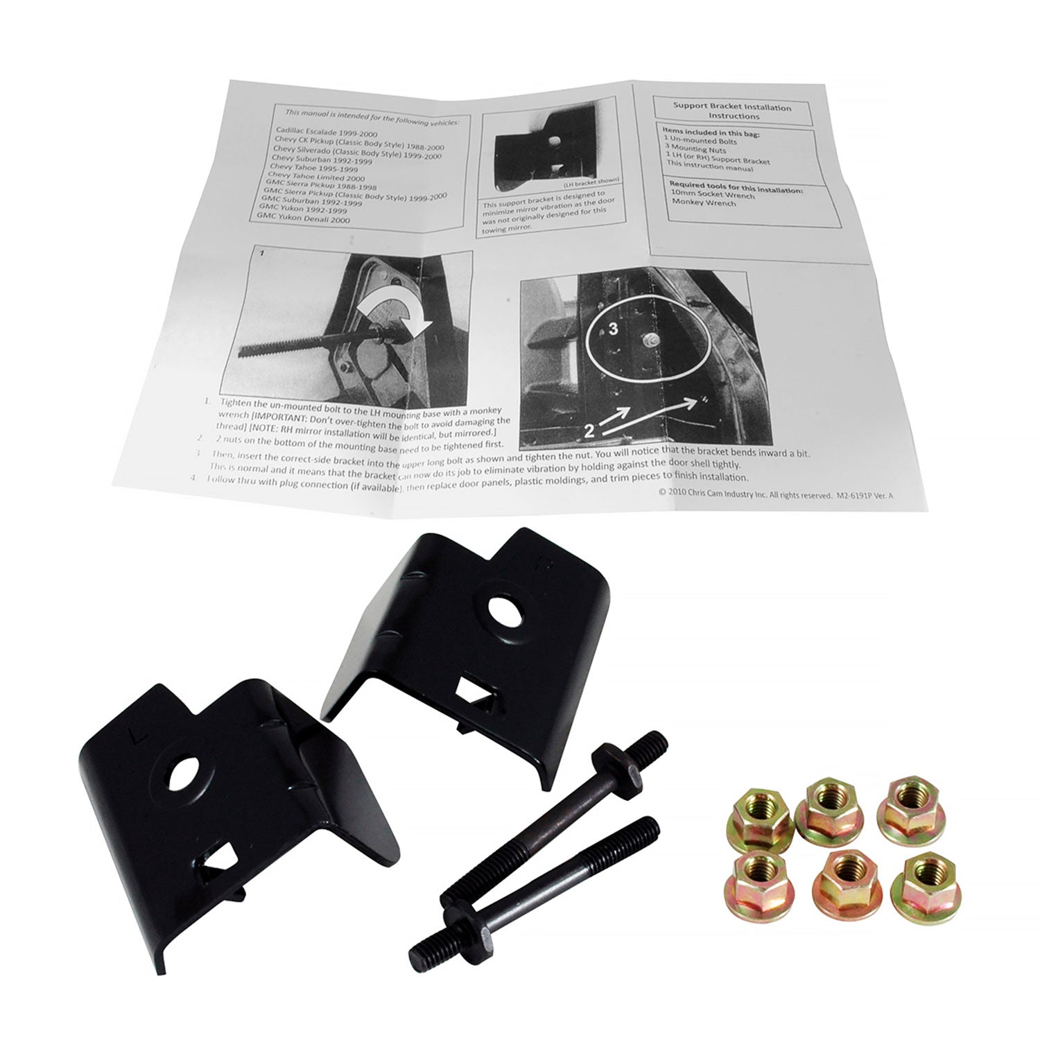 1988-2002 Chevy C3500/Tahoe GMC Yukon/Suburban Manual Towing Mirrors