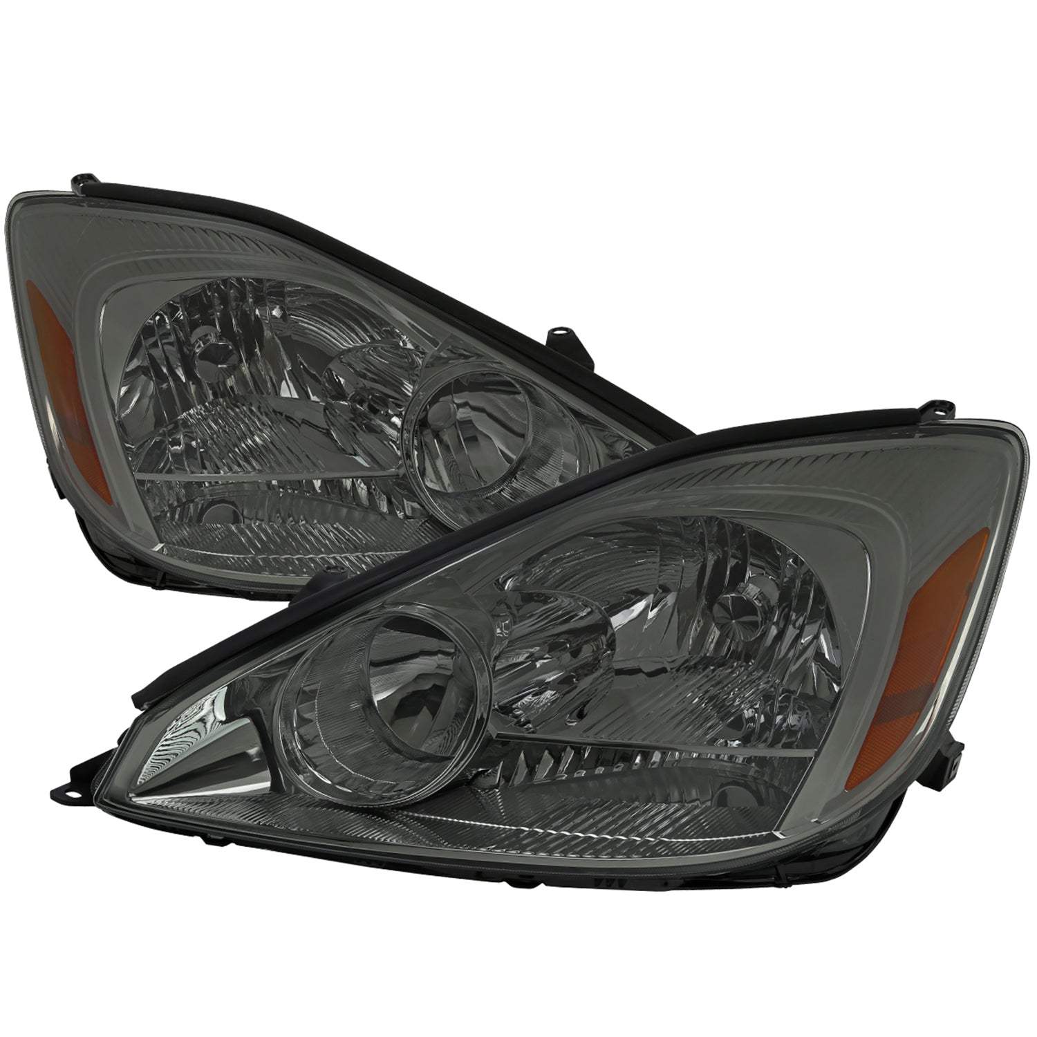 2004-2005 Toyota Sienna Factory Headlights w/Amber Reflector Chrome/Smoke
