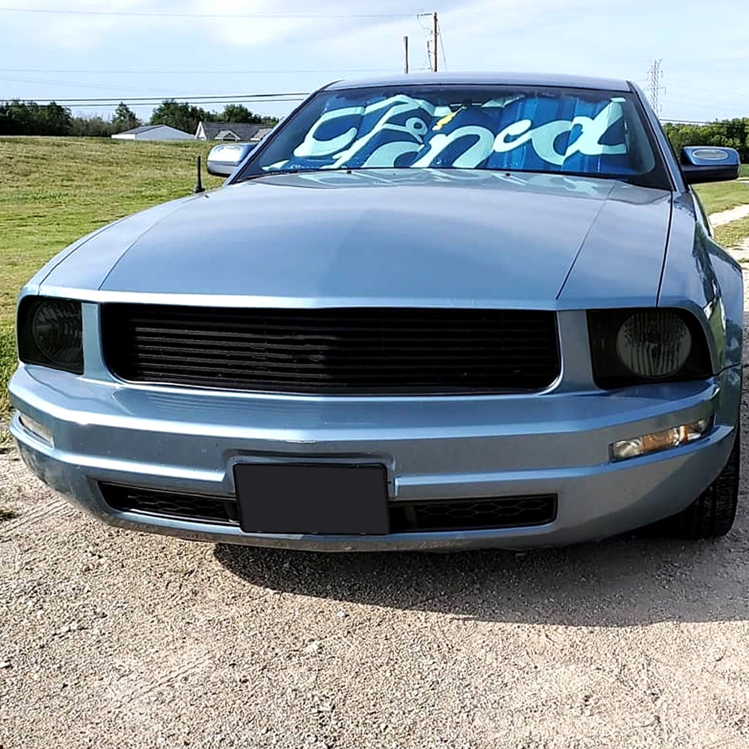 2005-2009 Ford Mustang Factory Style Headlights Black Housing/Smoke Lens