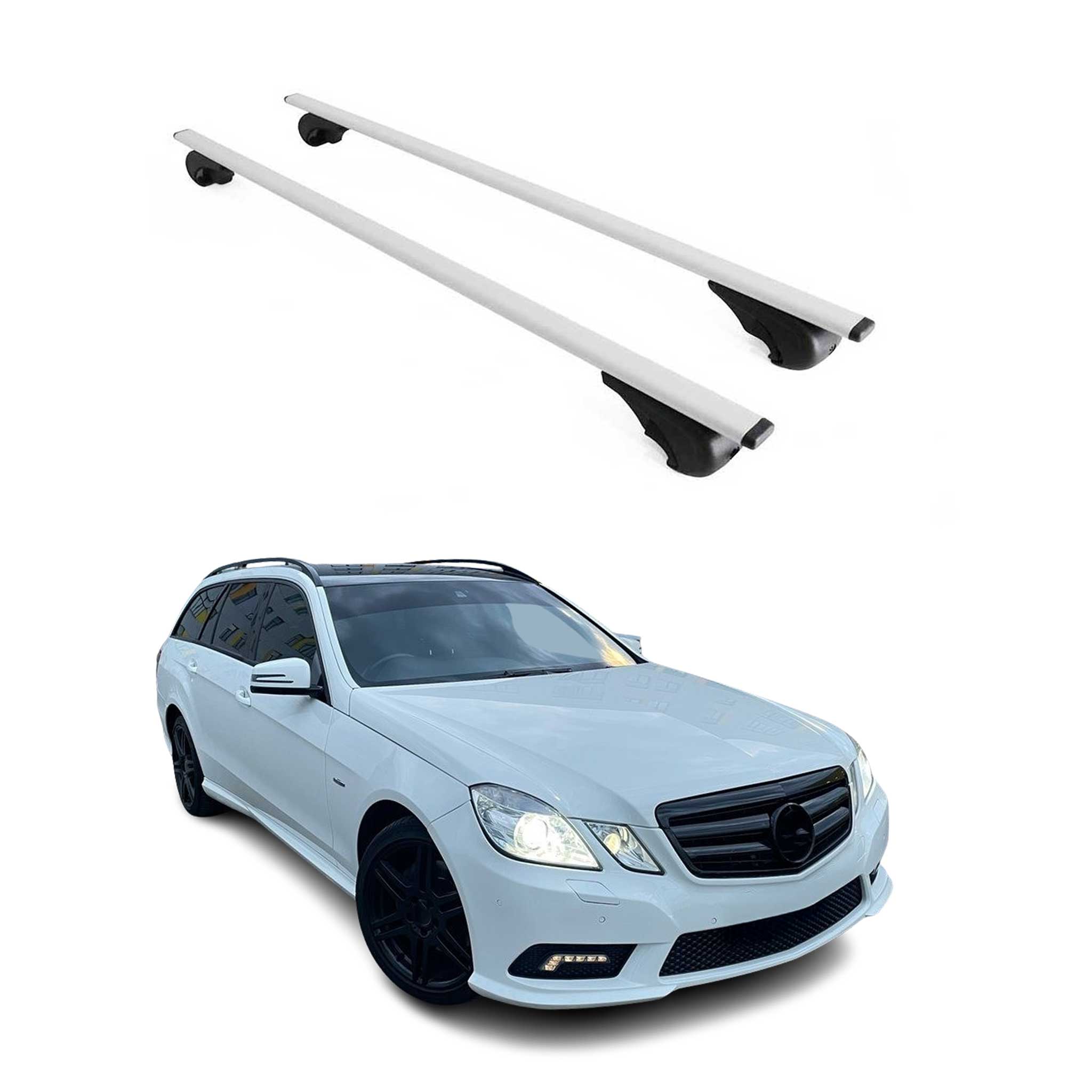 2010-2016 Mercedes E Class W212 S212 Roof Rack Cross Bars Silver