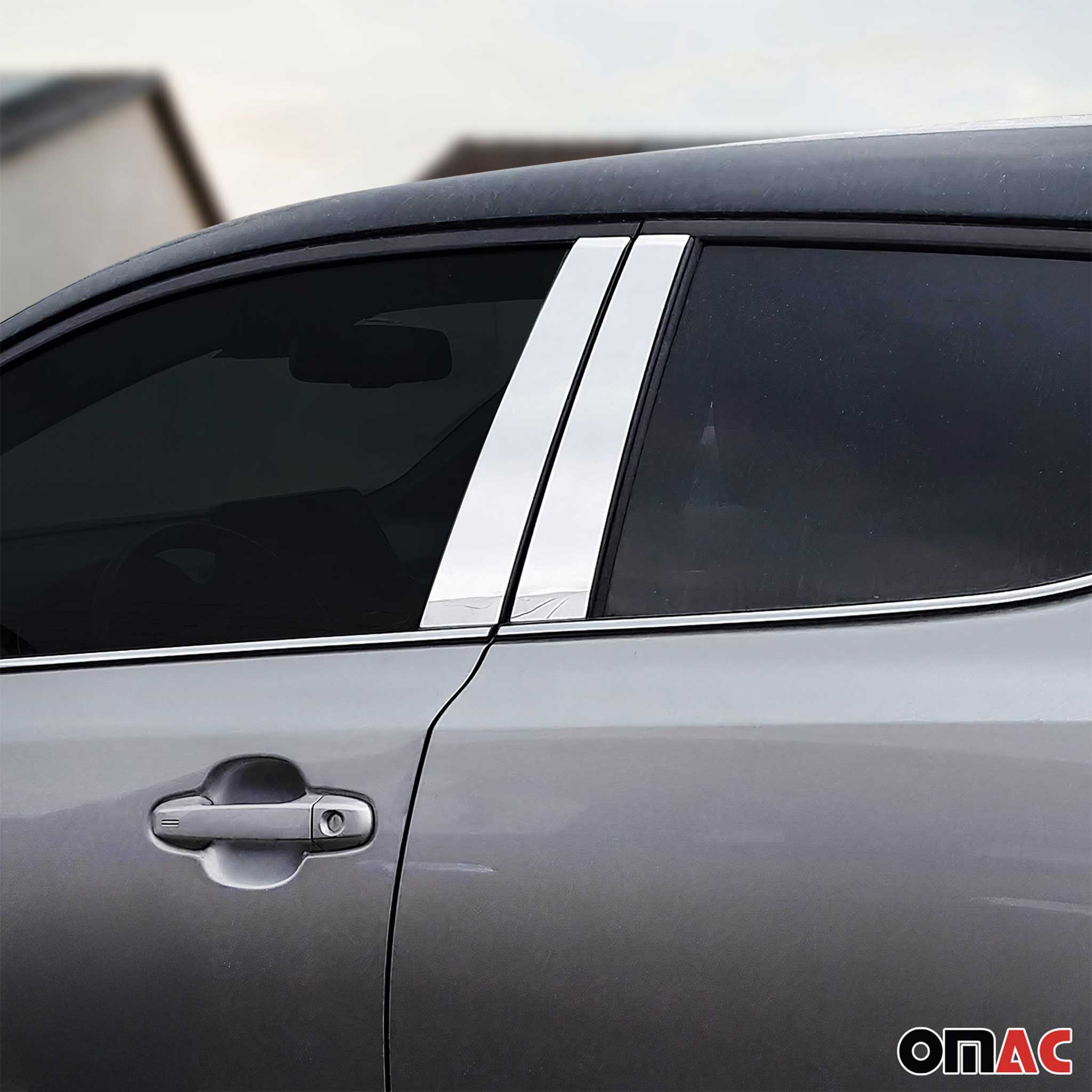2015-2022 RAM ProMaster City B Pillar Trim Window & Side Door Trim Set Stainless Steel Chrome