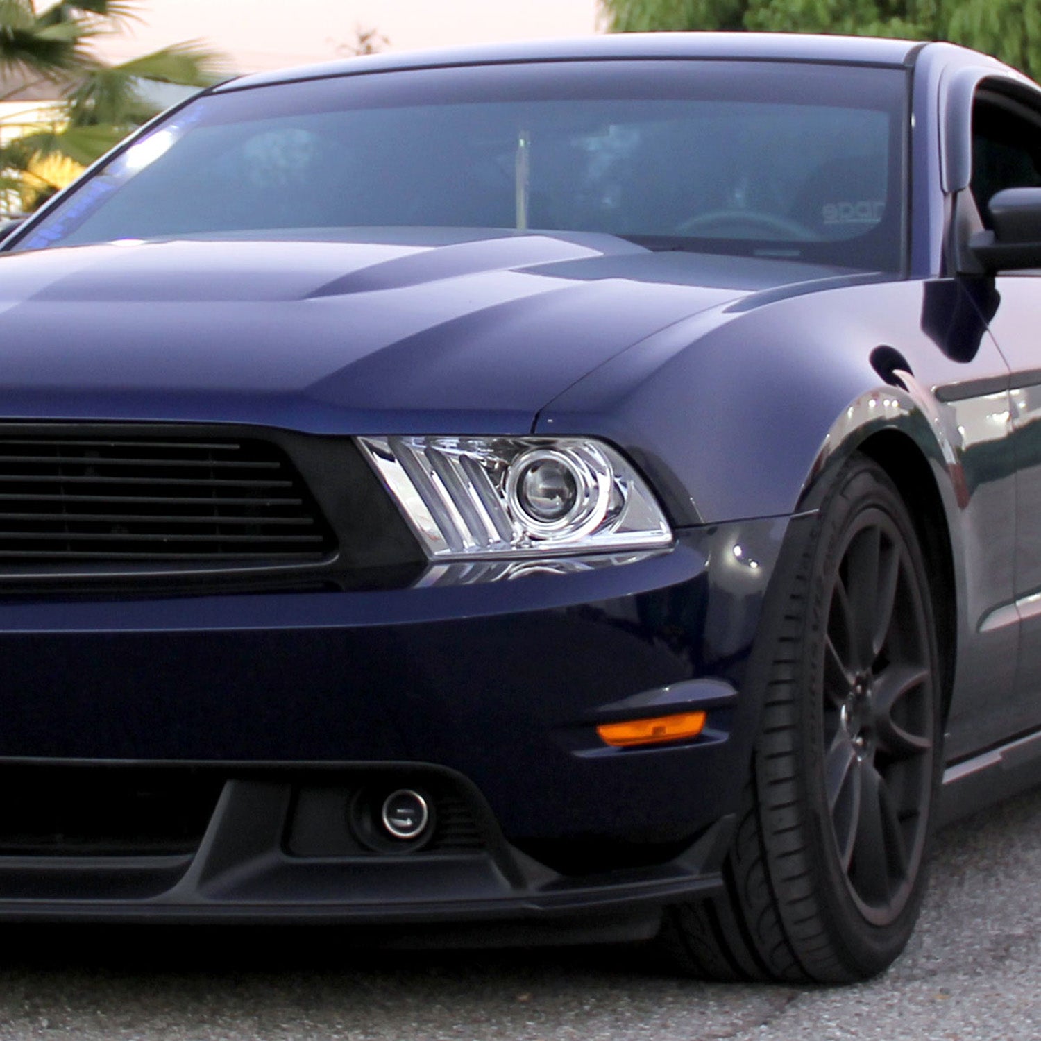 2010-2014 Ford Mustang Sequential LED Bar Projector Headlights Chrome/Clear