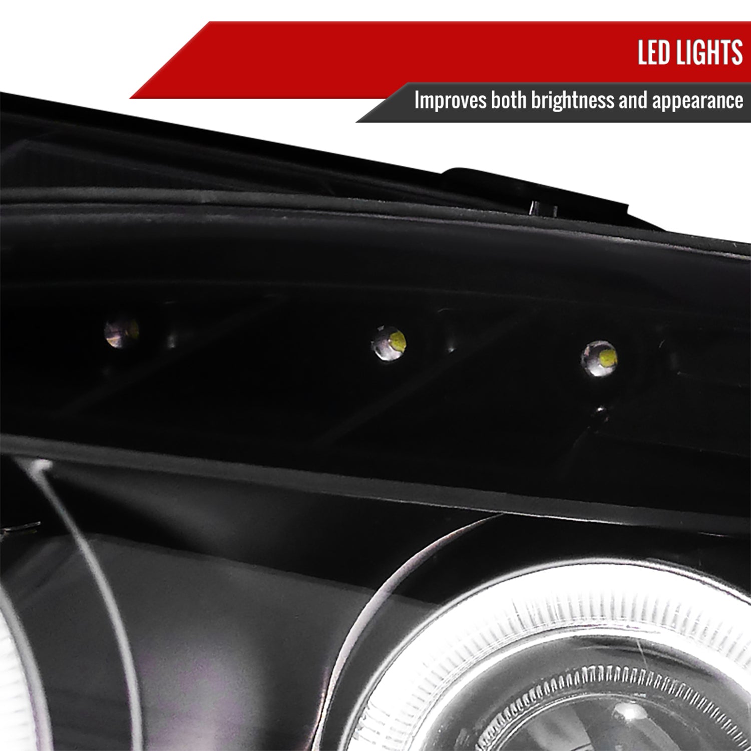 2000-2003 Honda S2000 AP1 Dual Halo Projector Headlights Matte Black/Clear