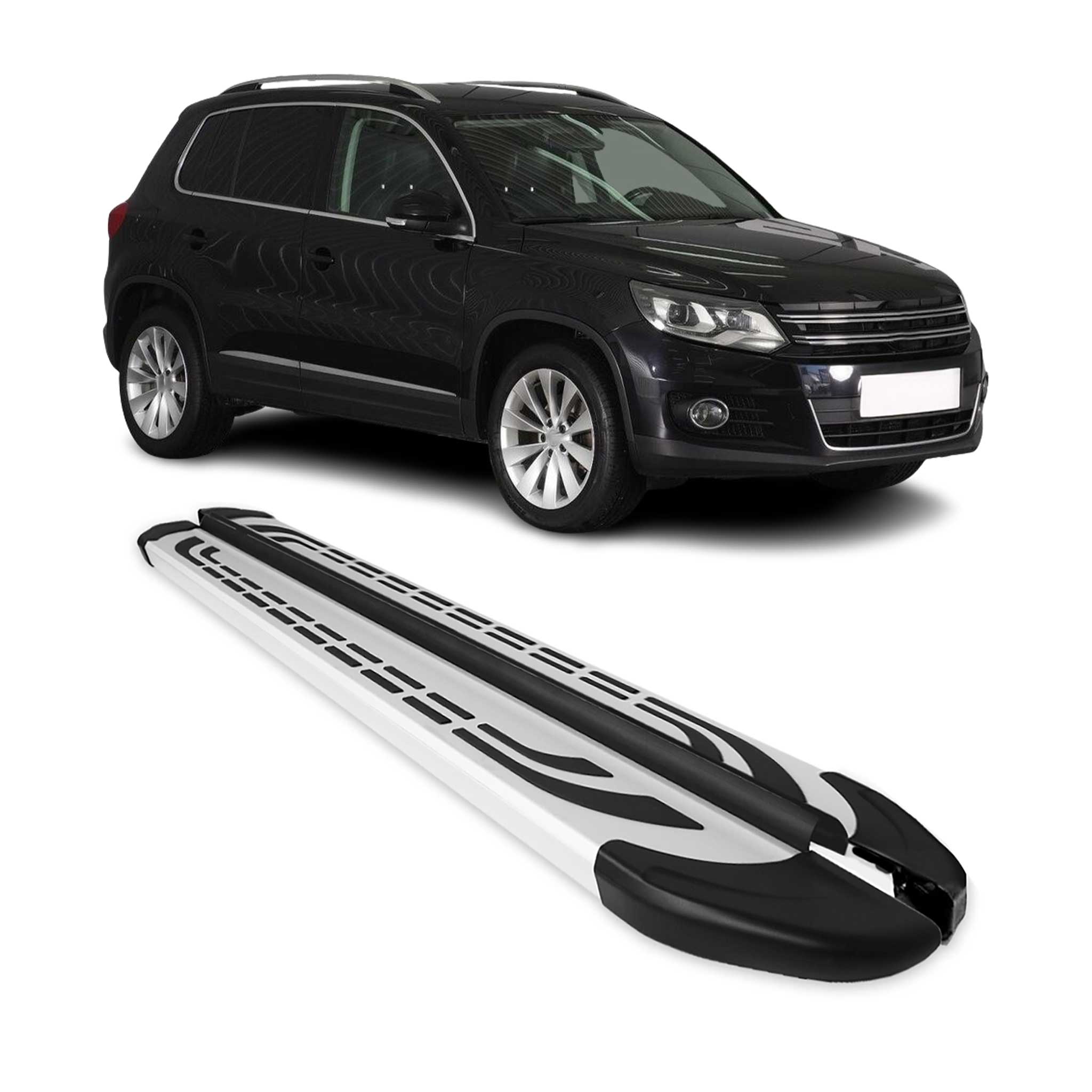 2009-2017 VW Tiguan Running Boards Side Steps Silver