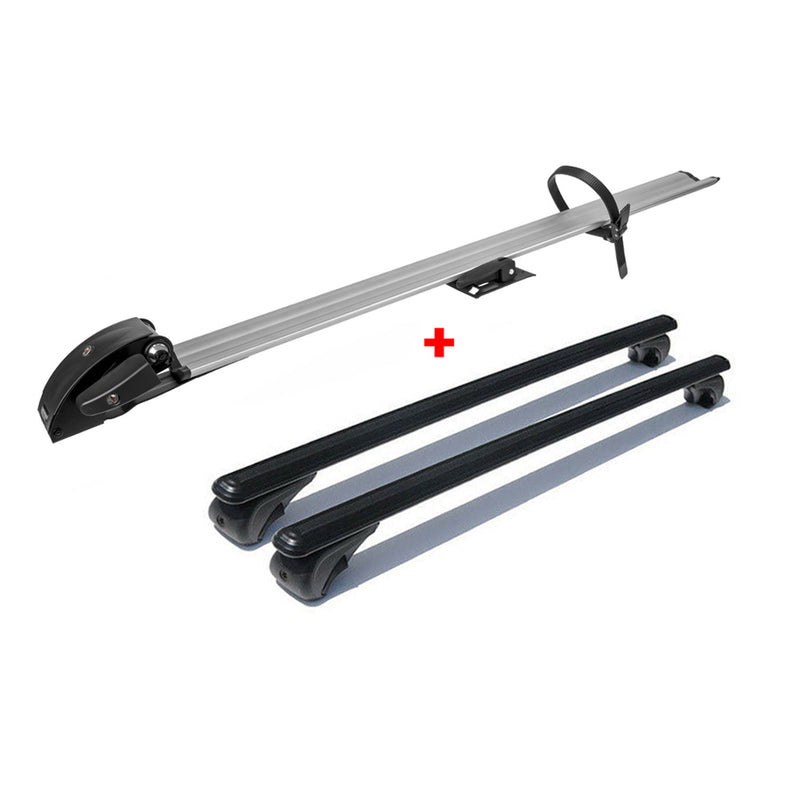 Cross Bar Pro Bike Carrier Set Roof Mount Rack Aluminum 42" Black