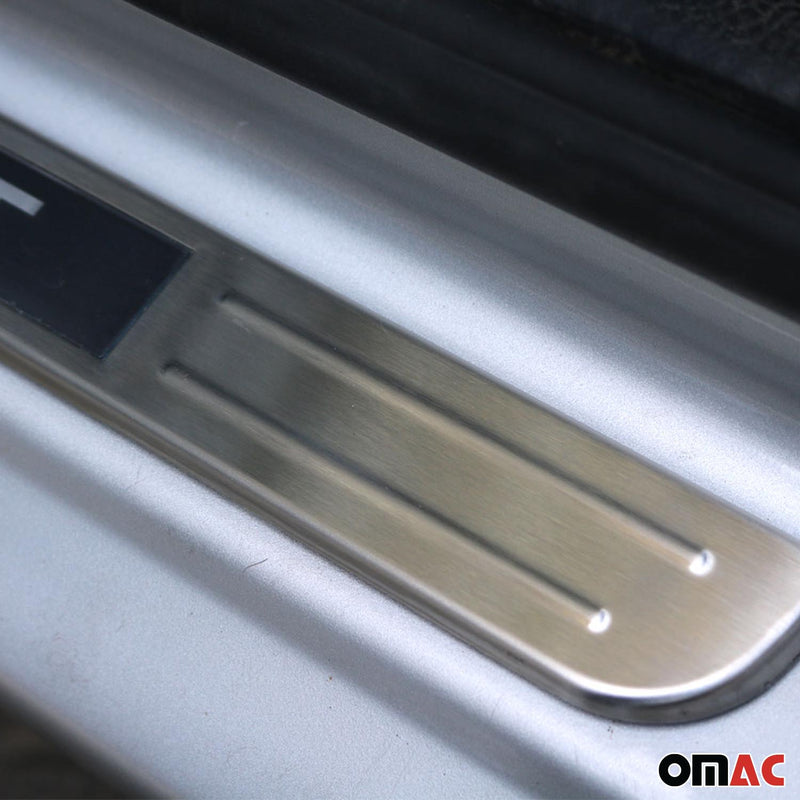 Infiniti Q60 Door Sill Scuff Plate Illuminated Sport Steel Silver 2 Pcs