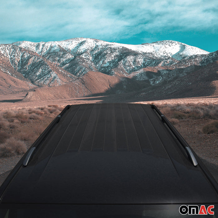 Aluminium Roof Rack Side Rails for Chevrolet City Express 2015-2018 Black 2x Alu