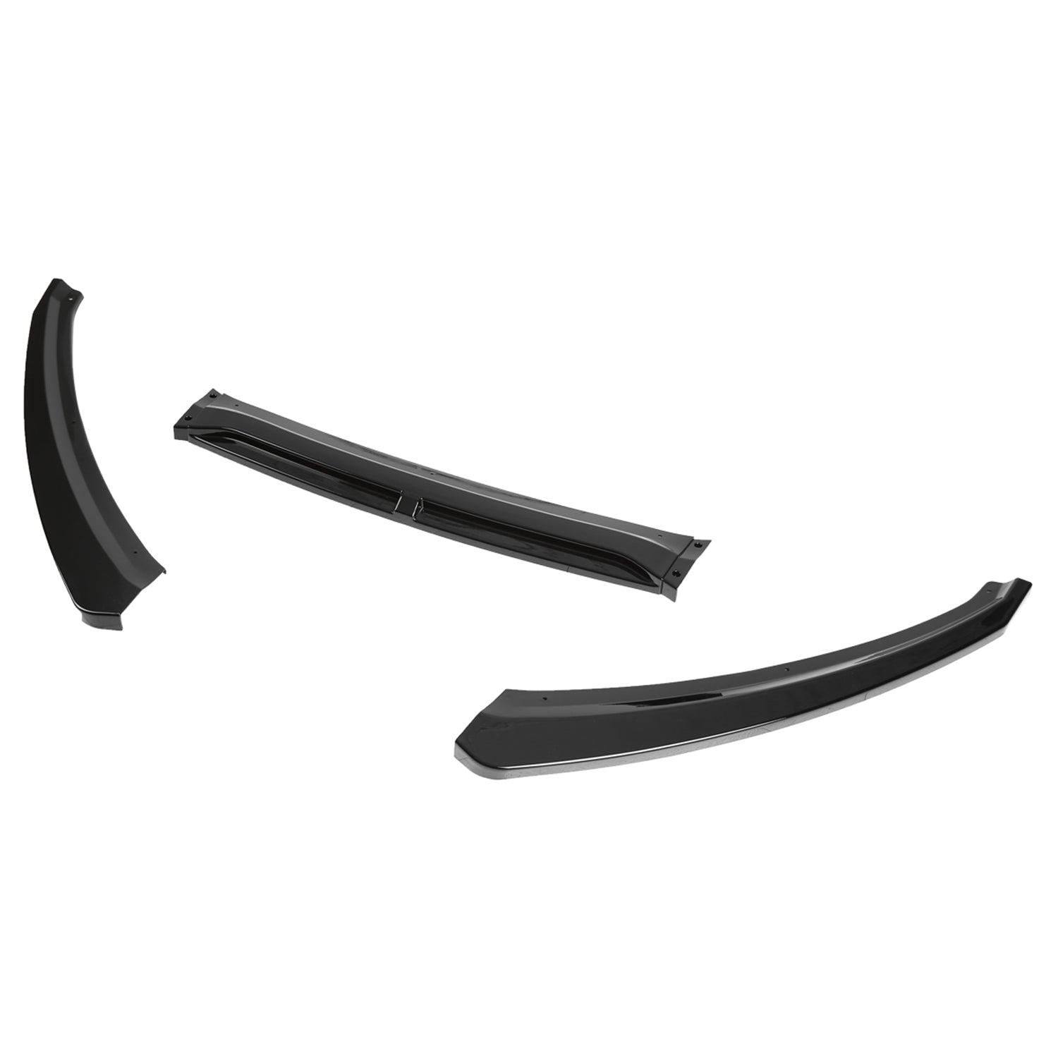 2015-2018 Ford Focus Glossy Black Polypropylene 3Pcs Bumper Lip Spoiler