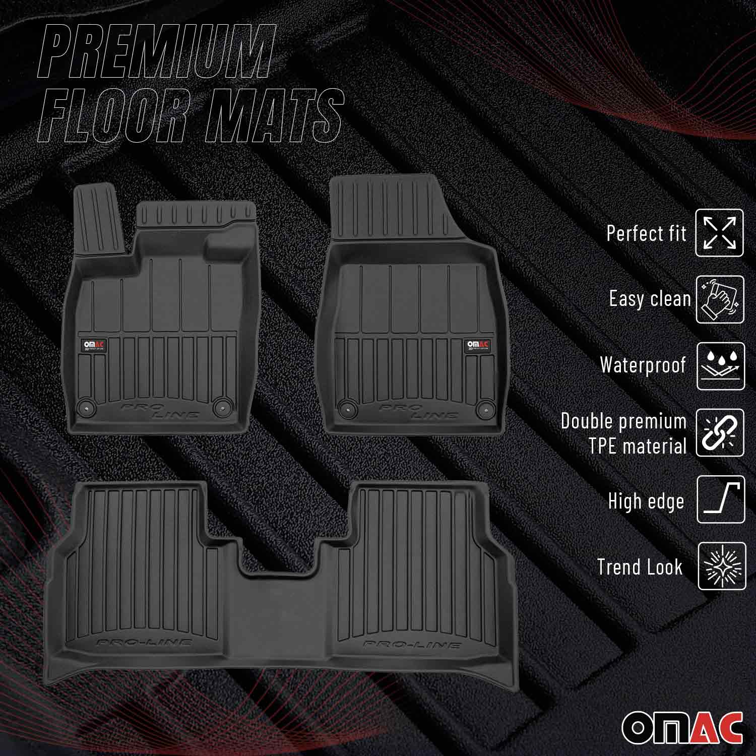 2021-2024 Volkswagen ID.4 Premium Floor Mats Liners Full Set All Weather Heavy Duty