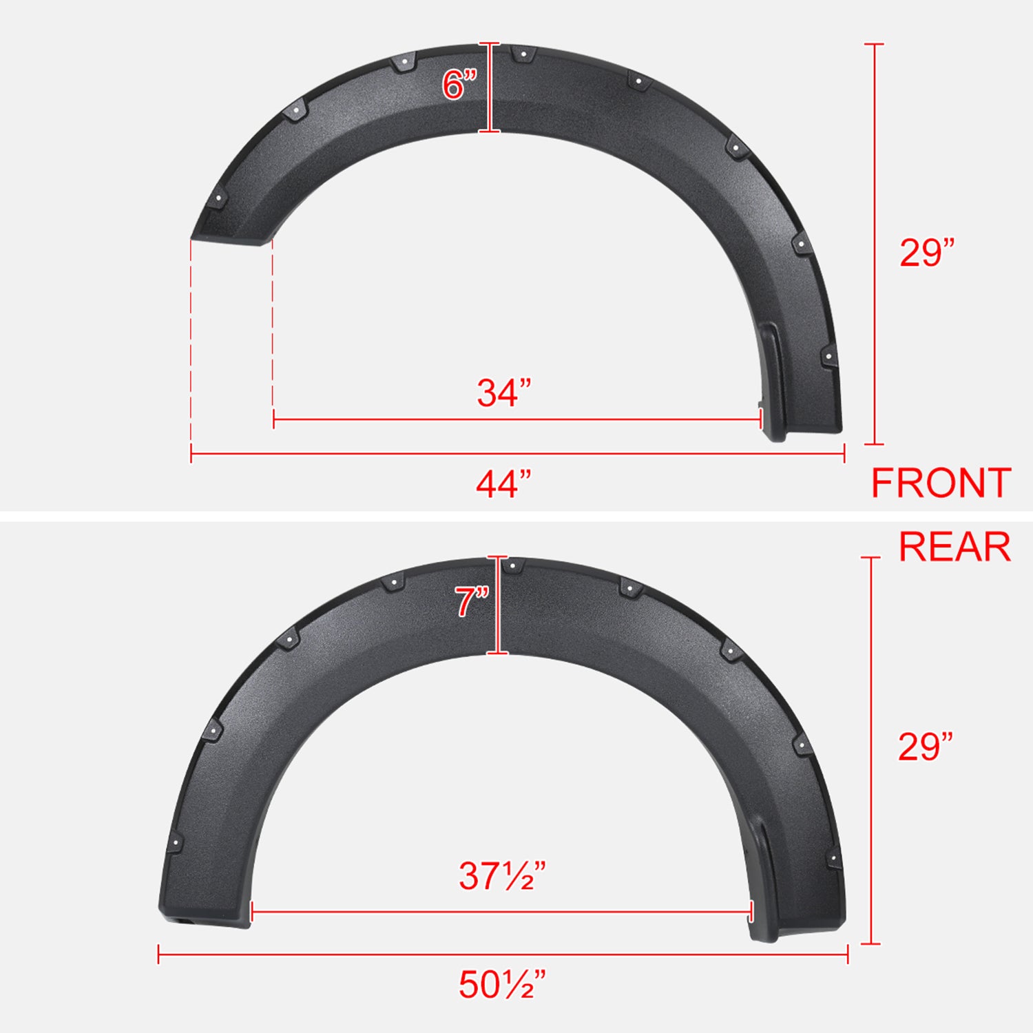 2018-2020 Ford F-150 Styleside Textured Rivet Style Fender Flares
