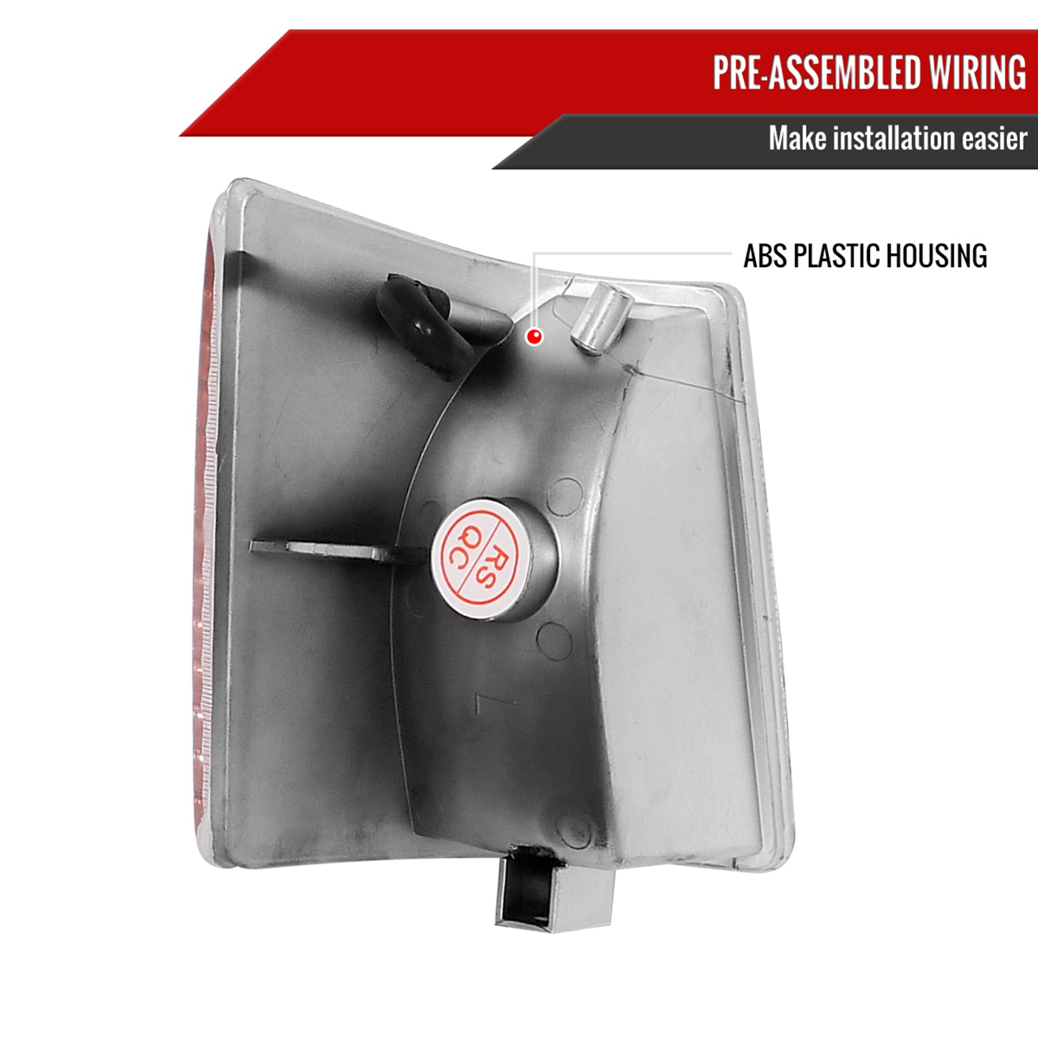 1993-1998 Jeep Grand Cherokee Corner Lights w/ Amber Reflectors Chrome/Clear