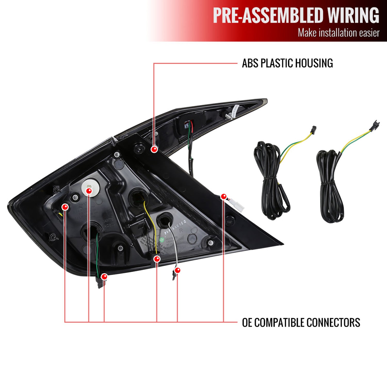 2016-2021 Honda Civic Sedan LED Tail Lights &Signal Lights Glossy Black/Smoke