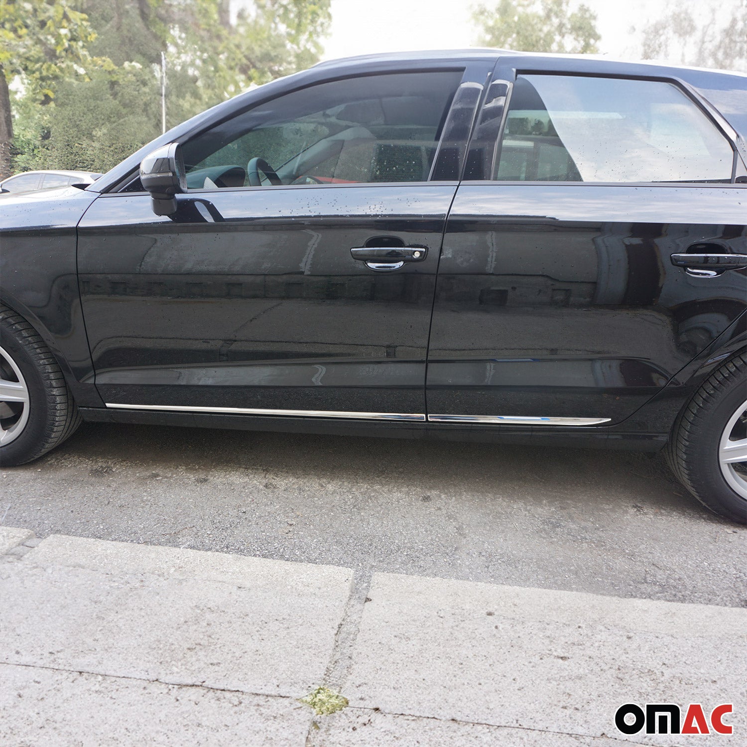 2011-2016 Hyundai Elantra Side Door Molding Trim Skirt Garnish Stainless Steel Silver 4 Pcs