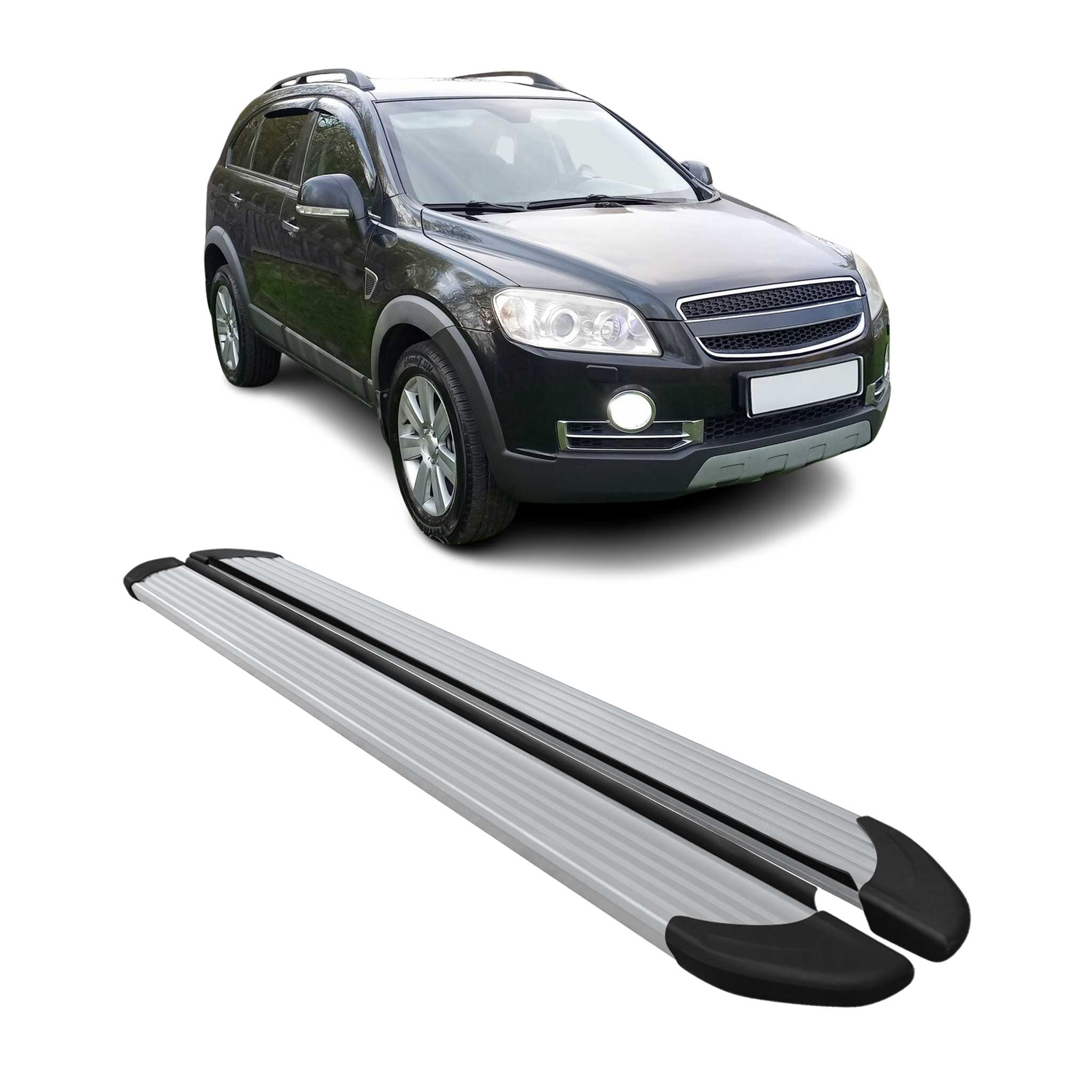 2008-2015 Chevrolet Captiva Sport Running Boards Side Steps Silver