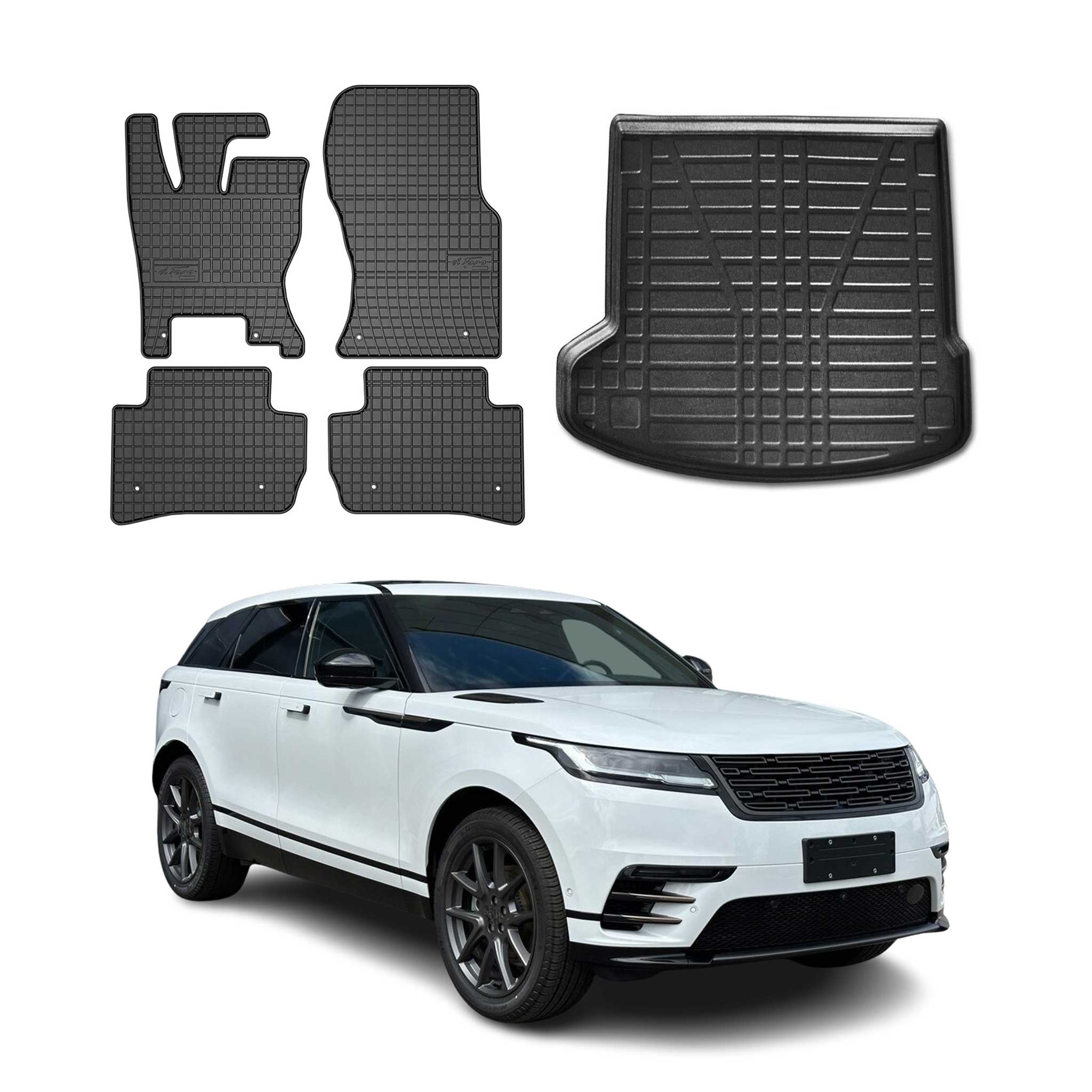 2018-2026 Land Rover Range Rover Velar Floor Mats & Cargo Liner Full Set All Weather Black