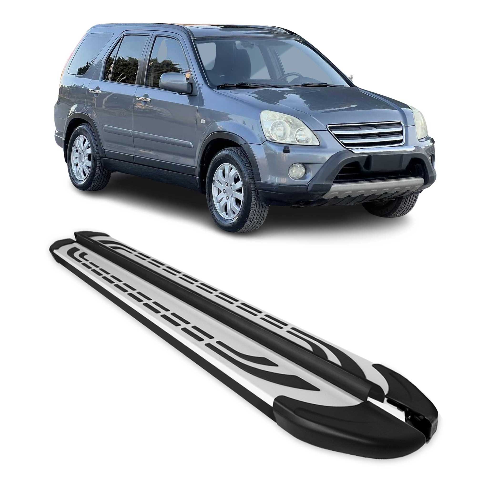 2002-2006 Honda CR-V Running Boards Side Steps Silver & Black