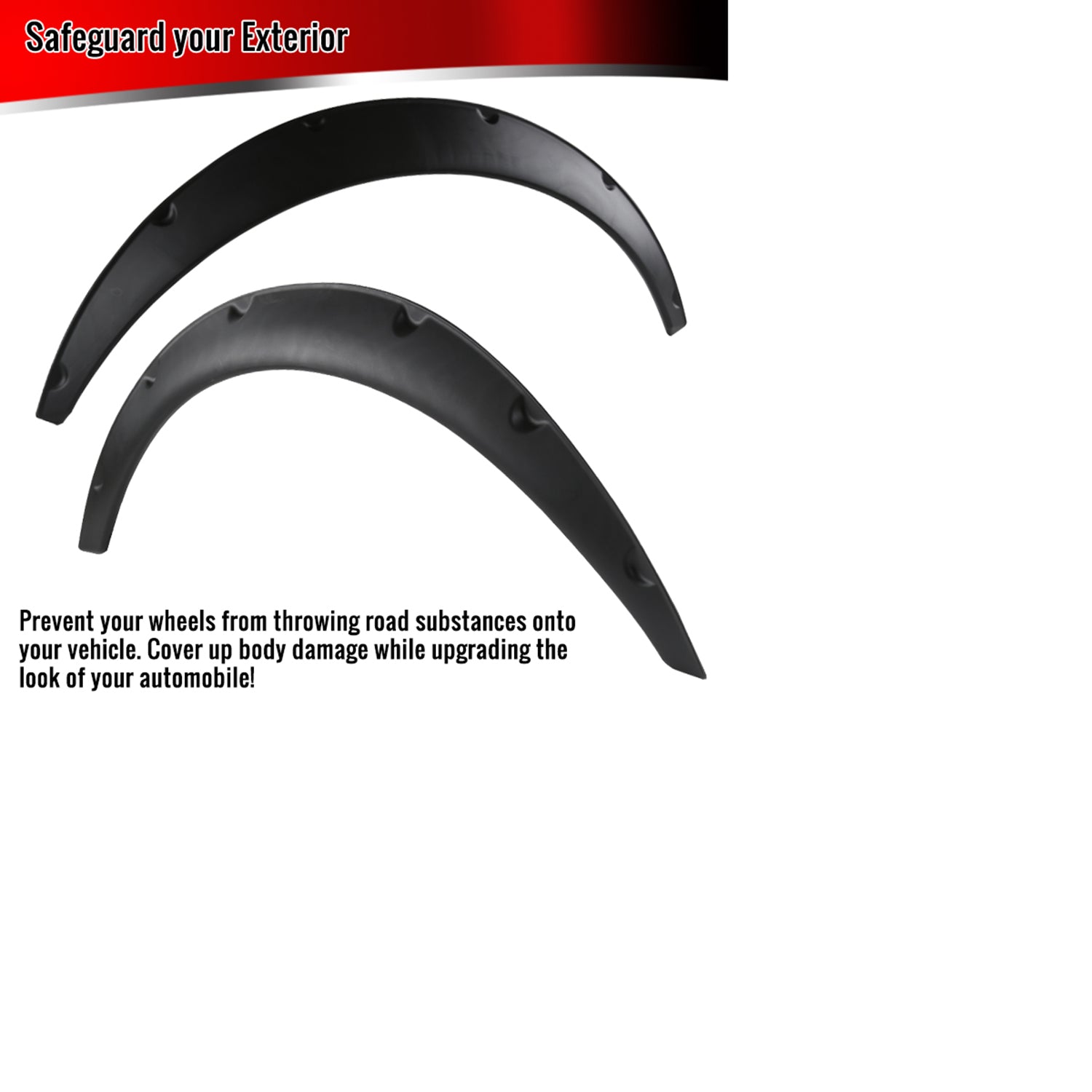 Universal 4PC Set Extra Wide Body Wheel Fender Flares Wheel Protector