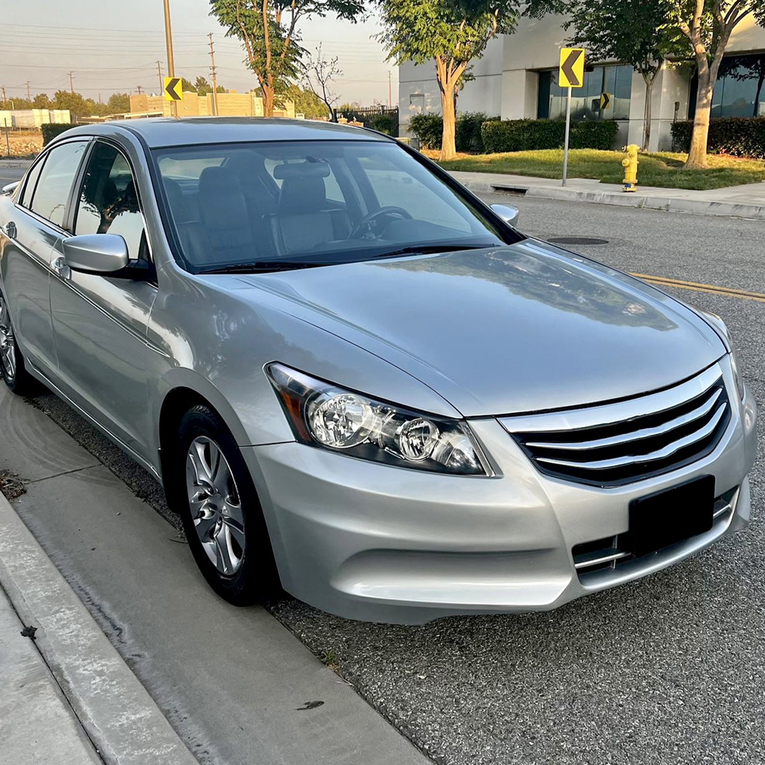 2008-2012 Honda Accord Sedan Factory Crystal Headlights Amber Reflector Black