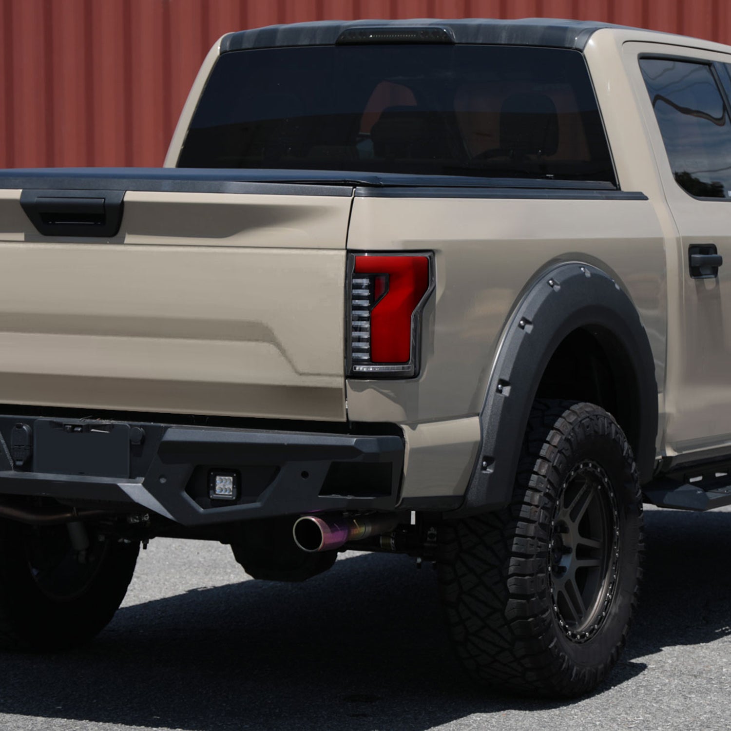 2018-2020 Ford F-150 Turn Signal Animated Red LED Bar Tail Lights Matt Black