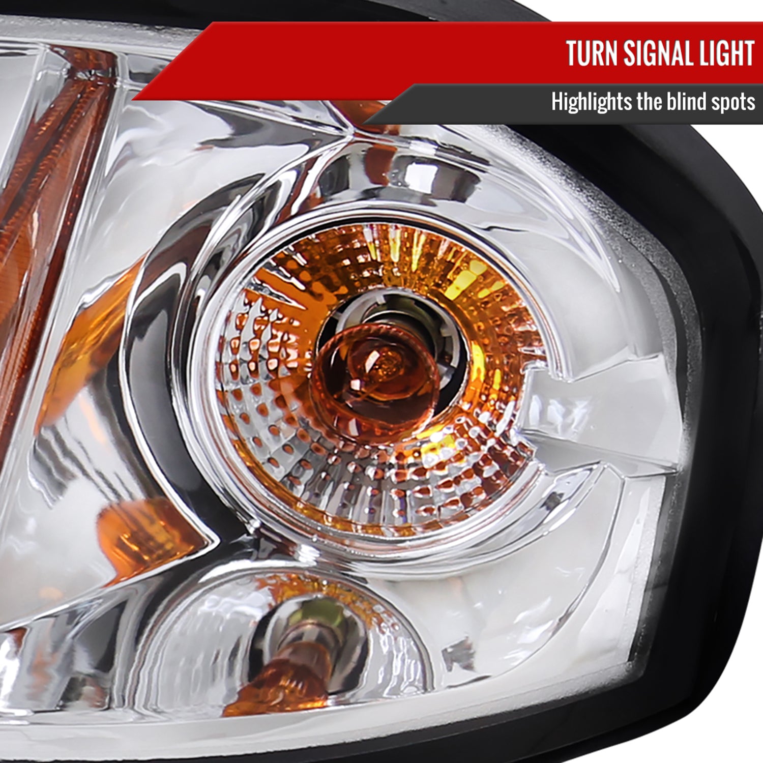 2000-2005 Chevy Impala Dual Halo Projector Headlights Chrome/Clear Lens