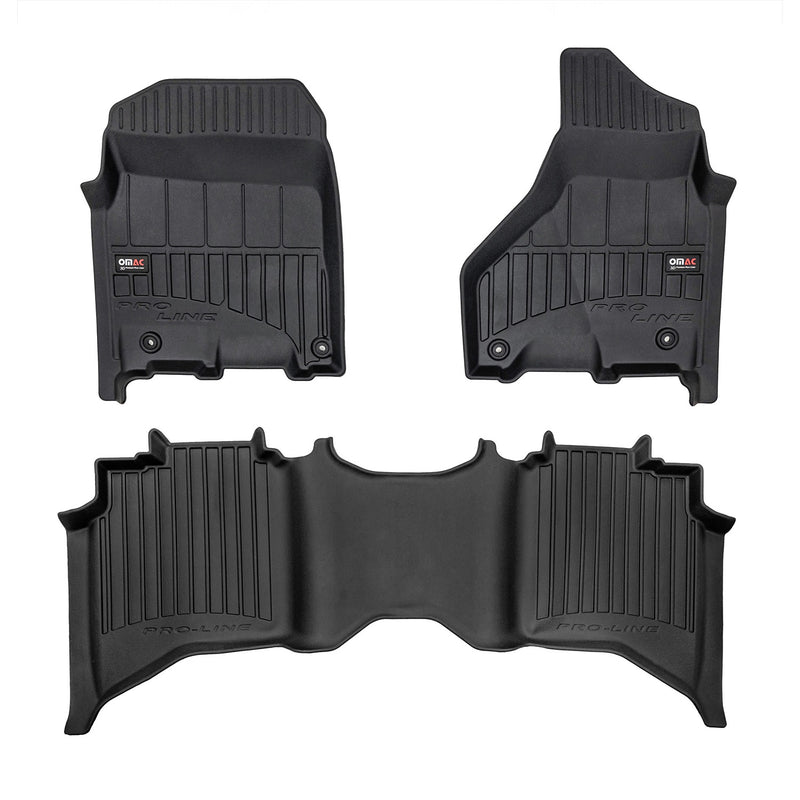 2012-2024 RAM 1500 2500 3500 Crew Cab Premium Floor Mats Liners Full Set All Weather Heavy Duty