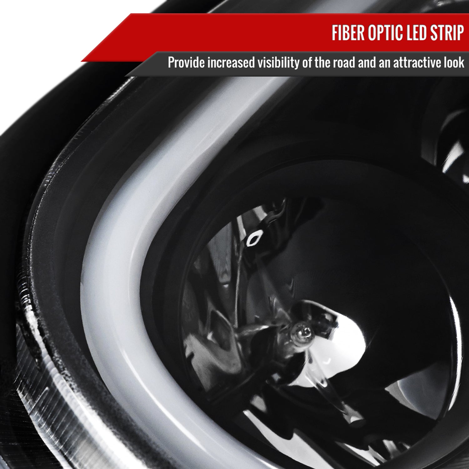 2004-2005 Subaru Impreza WRX/STI Outback Projector Headlights LED Bar Black