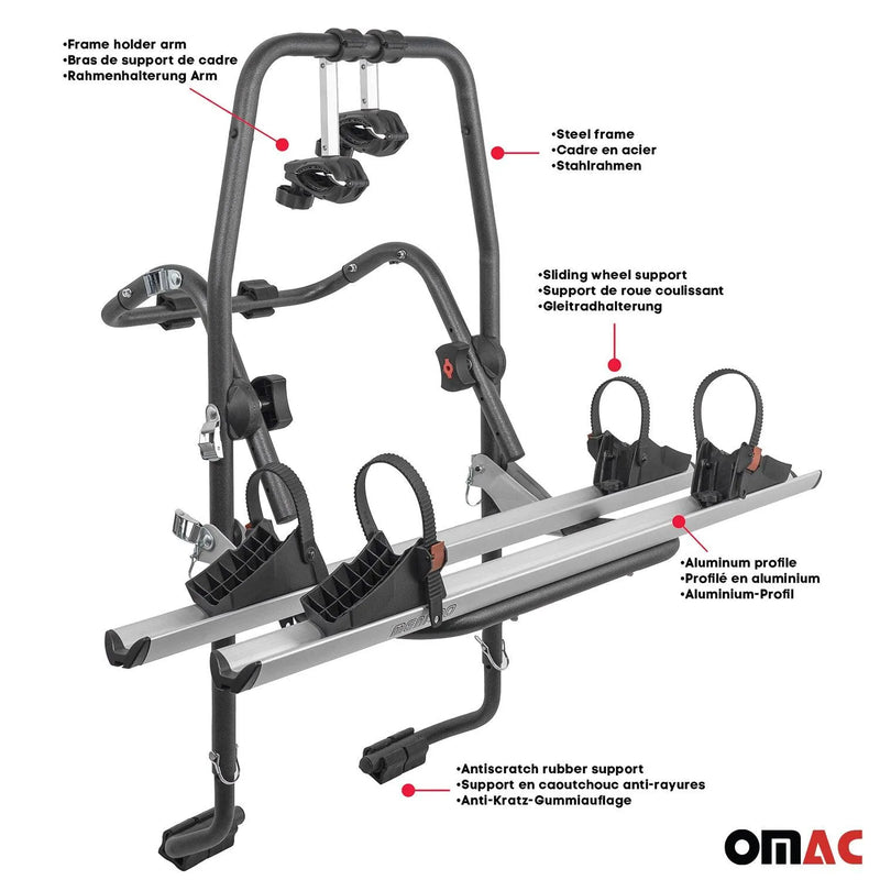 2010-2015 BMW X1 E84 Alu 2 Bike Rack Carrier Trunk Bike Rack Black Gray