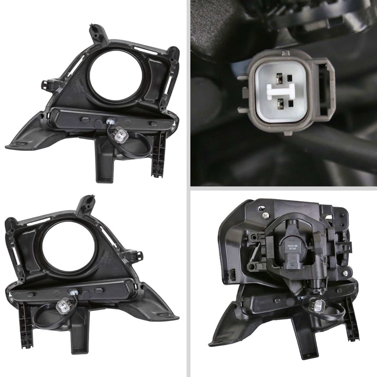 2014-2016 Toyota Highlander H16 Fog Lights Kit w/ LED Light Strip Chrome/Clear