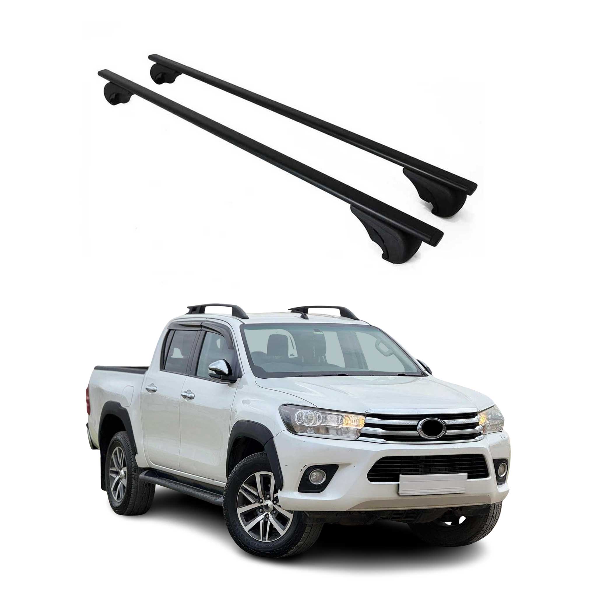 2016-2023 Toyota Hilux Roof Rack Cross Bars Black