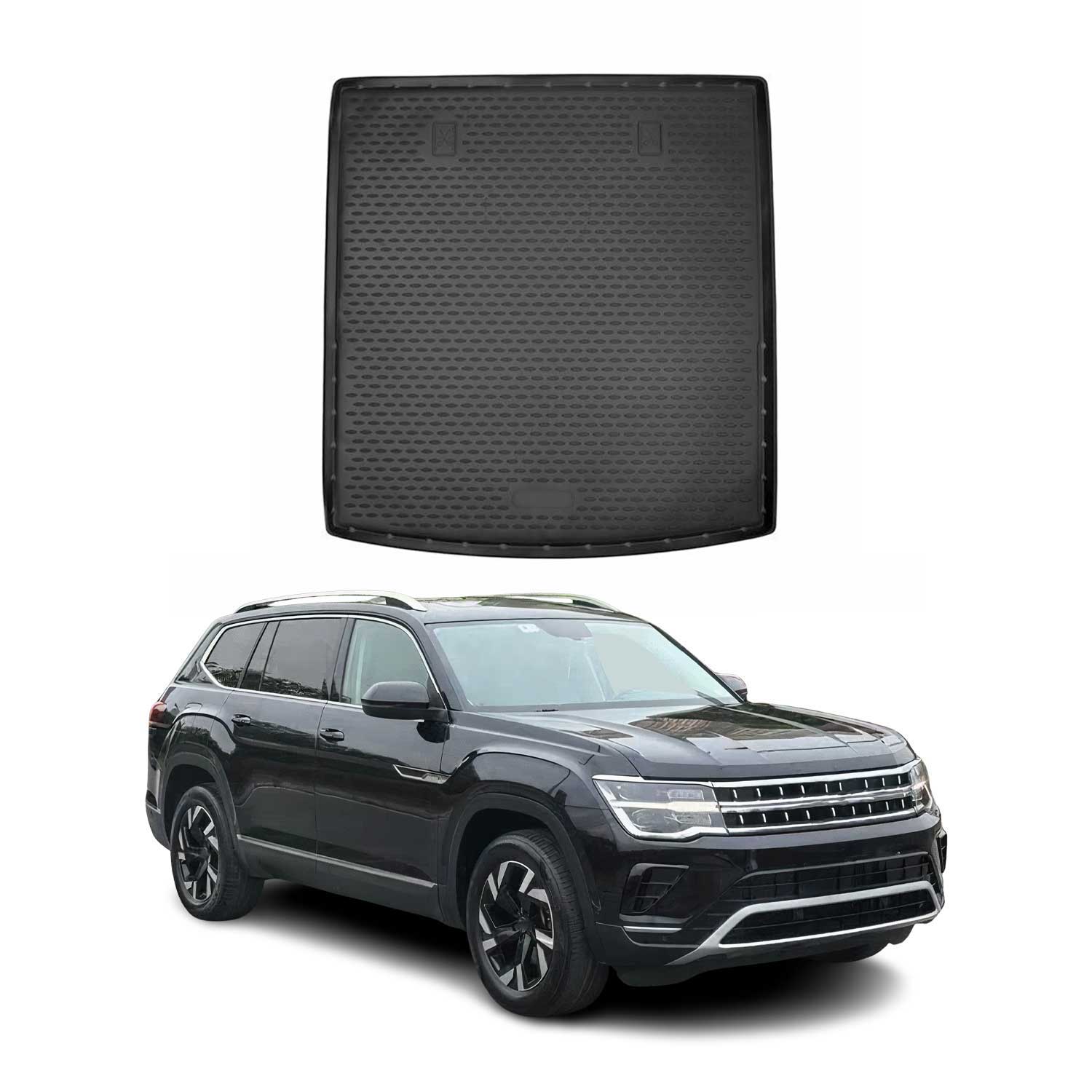 2018-2025 VW Atlas Cargo Liner Trunk Mat All Weather Folded Backseat Black