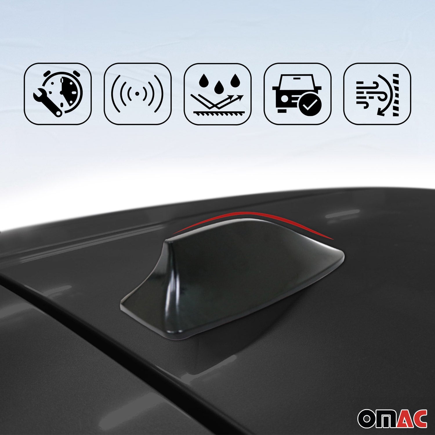 Mercedes Car Shark Fin Antenna Roof Radio AM/FM Signal Black