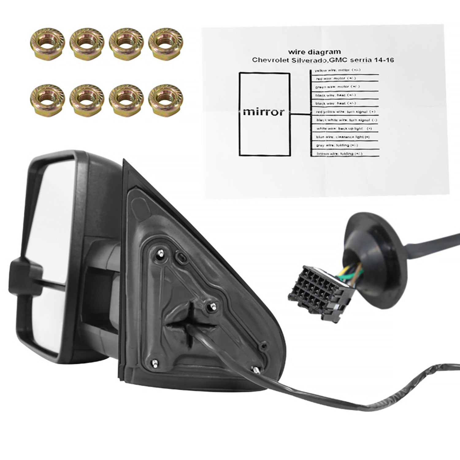 2014-2018 Chevy Silverado/ Sierra Folding Heated &Manual Chrome Towing Mirrors