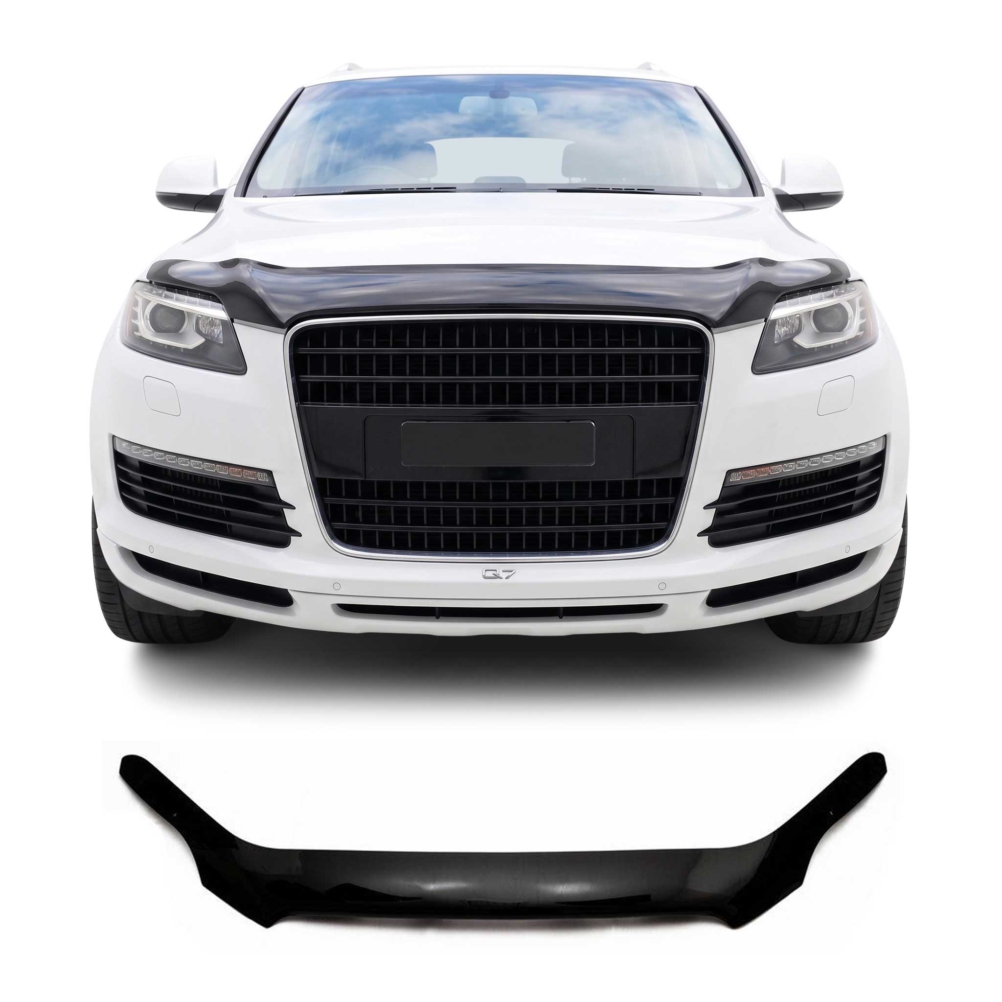 2007-2015 Audi Q7 1.gen Front Bug Shield Hood Deflector Protector 1 Pc Smoke