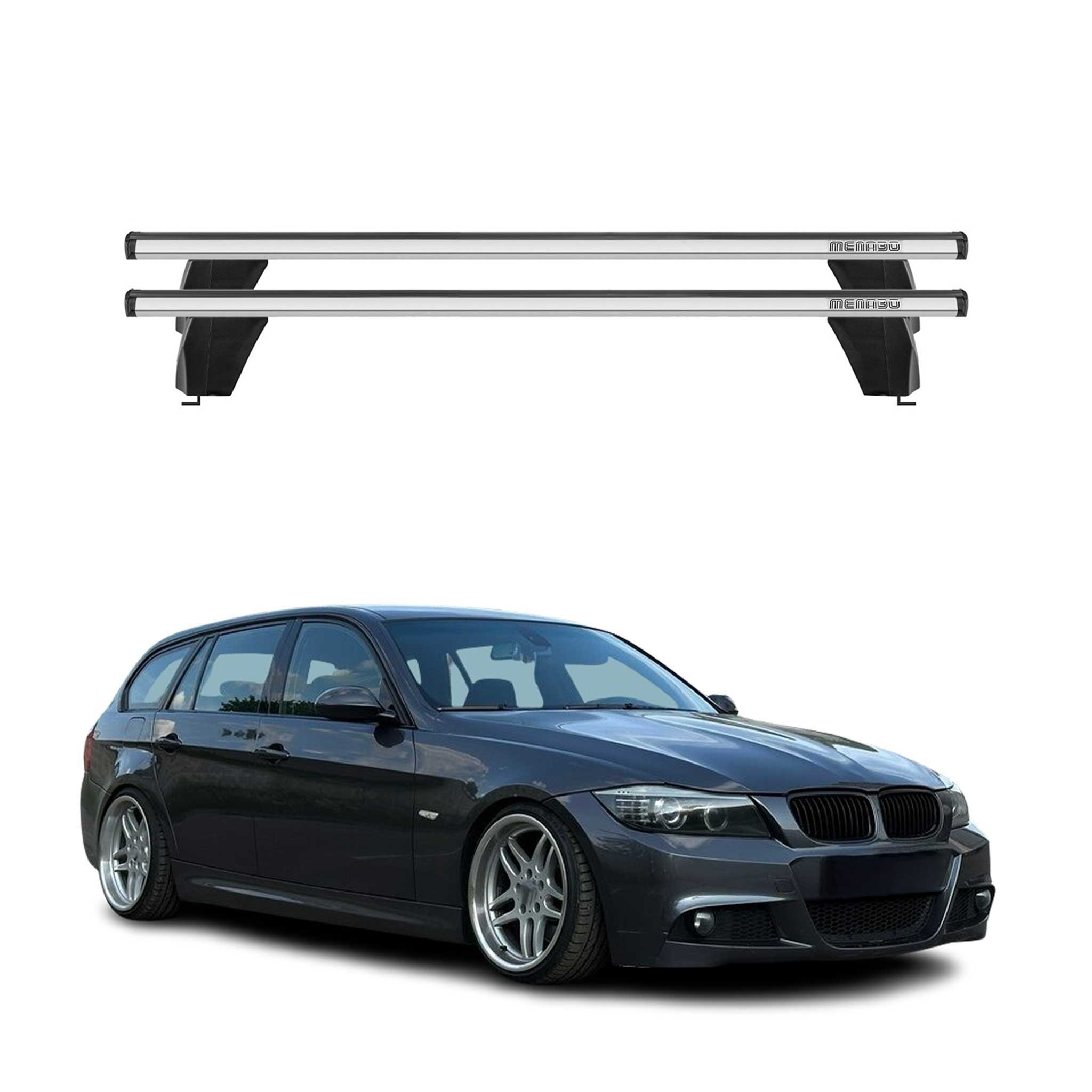 2004-2013 BMW 3 Series E90 E91 E92 Roof Rack Cross Bars Silver