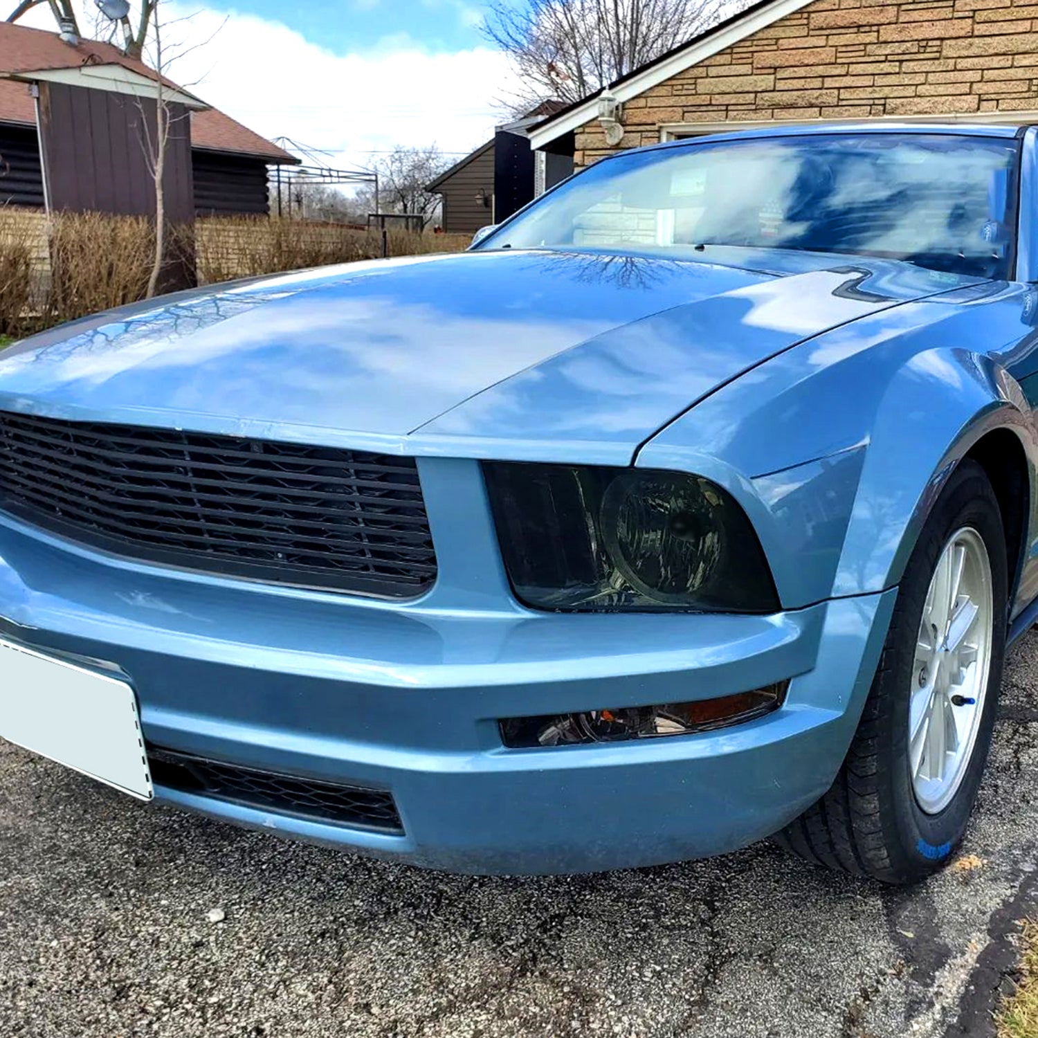 2005-2009 Ford Mustang Factory Style Headlights Chrome Housing/Smoke Lens