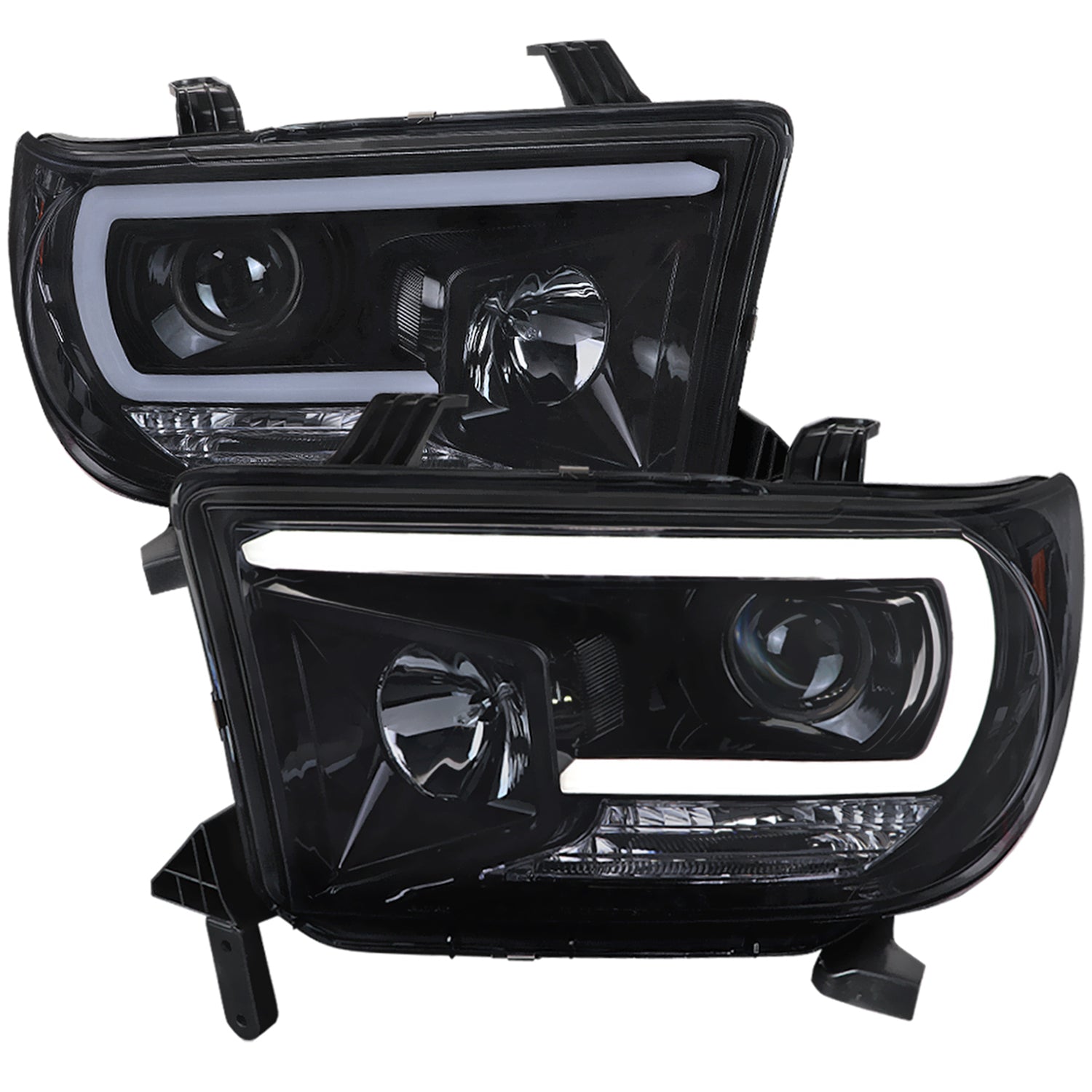 2007-2013 Toyota Tundra/ 2008-2017 Sequoia LED C-Bar Projector Headlights Smoke