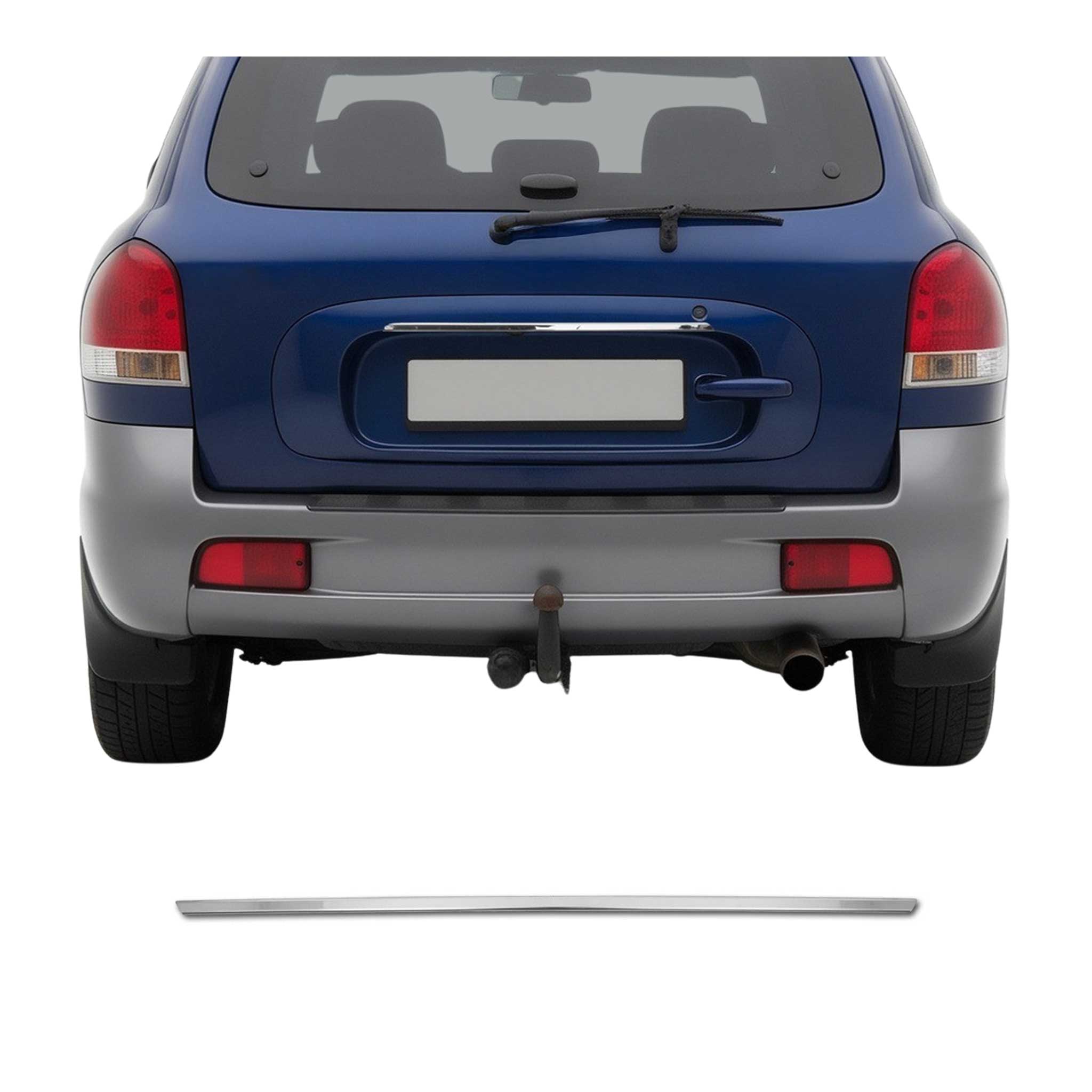 2001-2006 Hyundai Santa Fe Trunk Tailgate Door Handle Cover Stainless Steel Silver