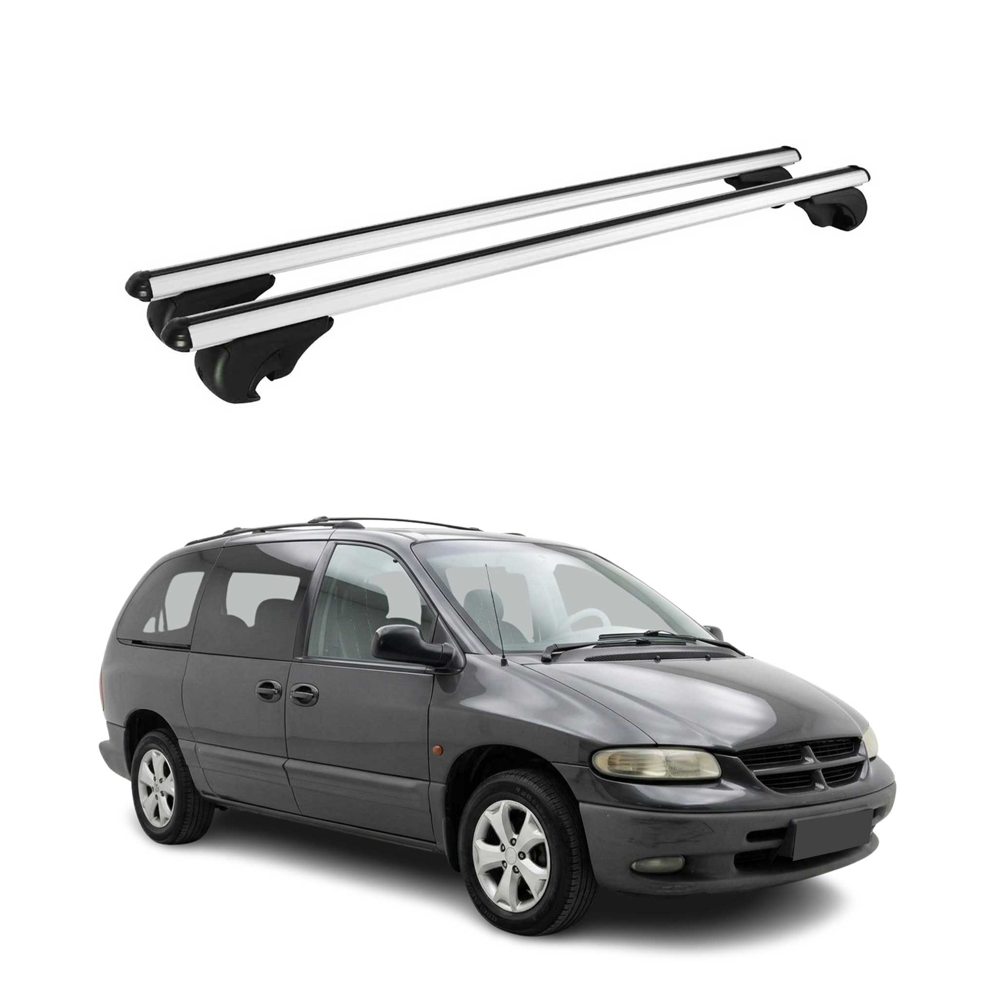 Roof Rack Cross Bars Luggage Carrier for Dodge Caravan 1996-2000 TÜV Gray 2 Pcs