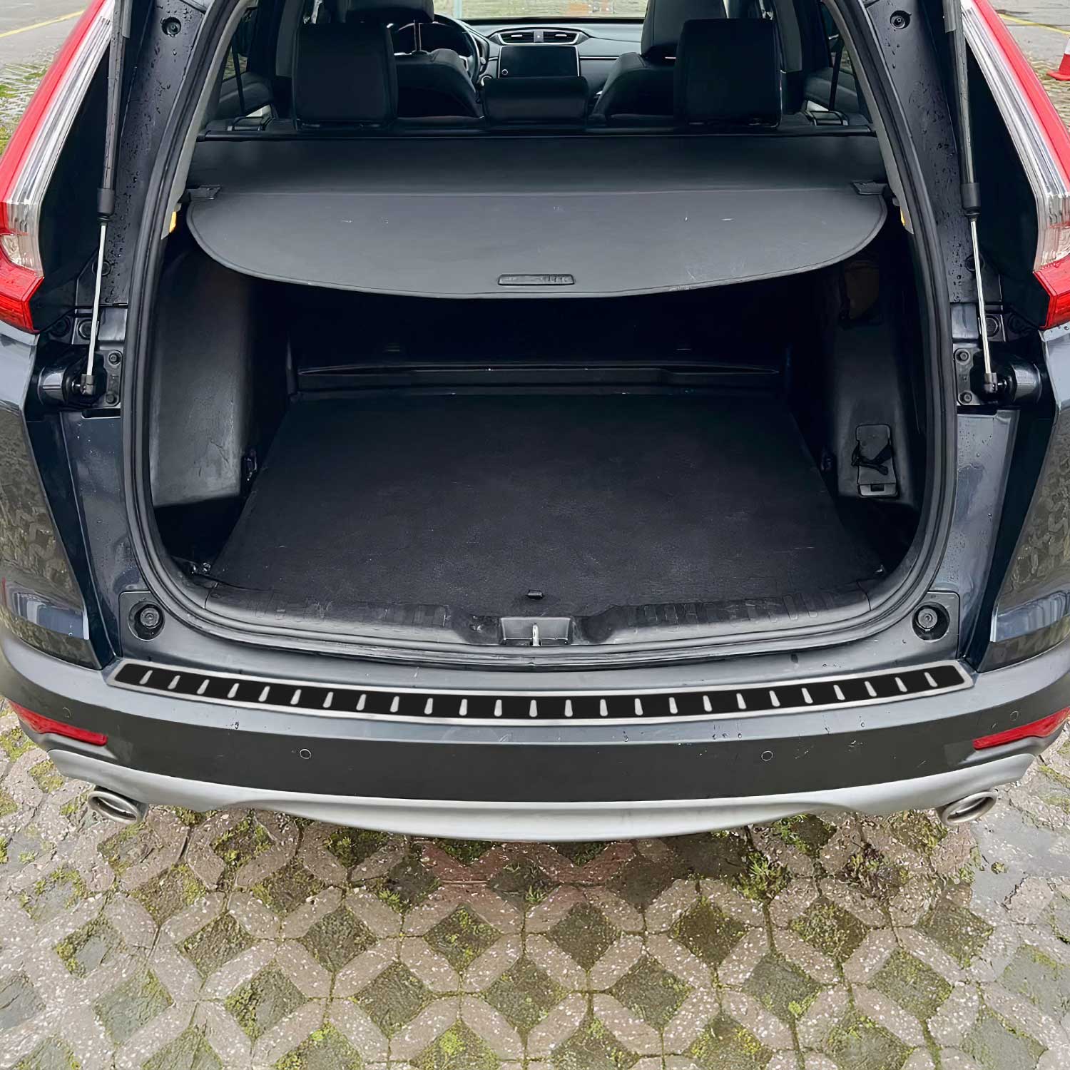 2012-2016 Honda CR-V Rear Bumper Sill Cover Protector Stainless Steel Carbon Foiled